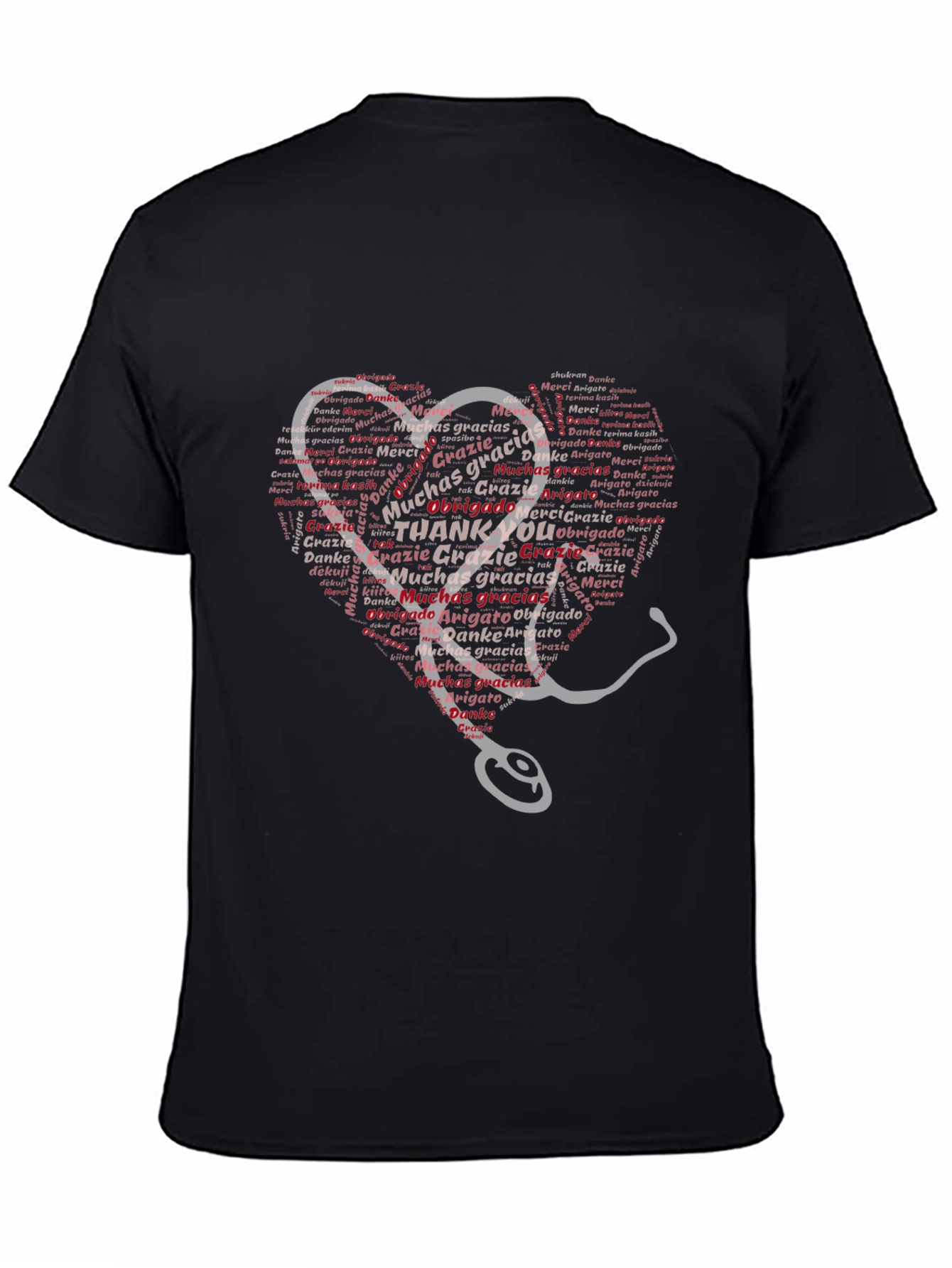 Thank You Nurses T-Shirt - Heart Stethoscope Design