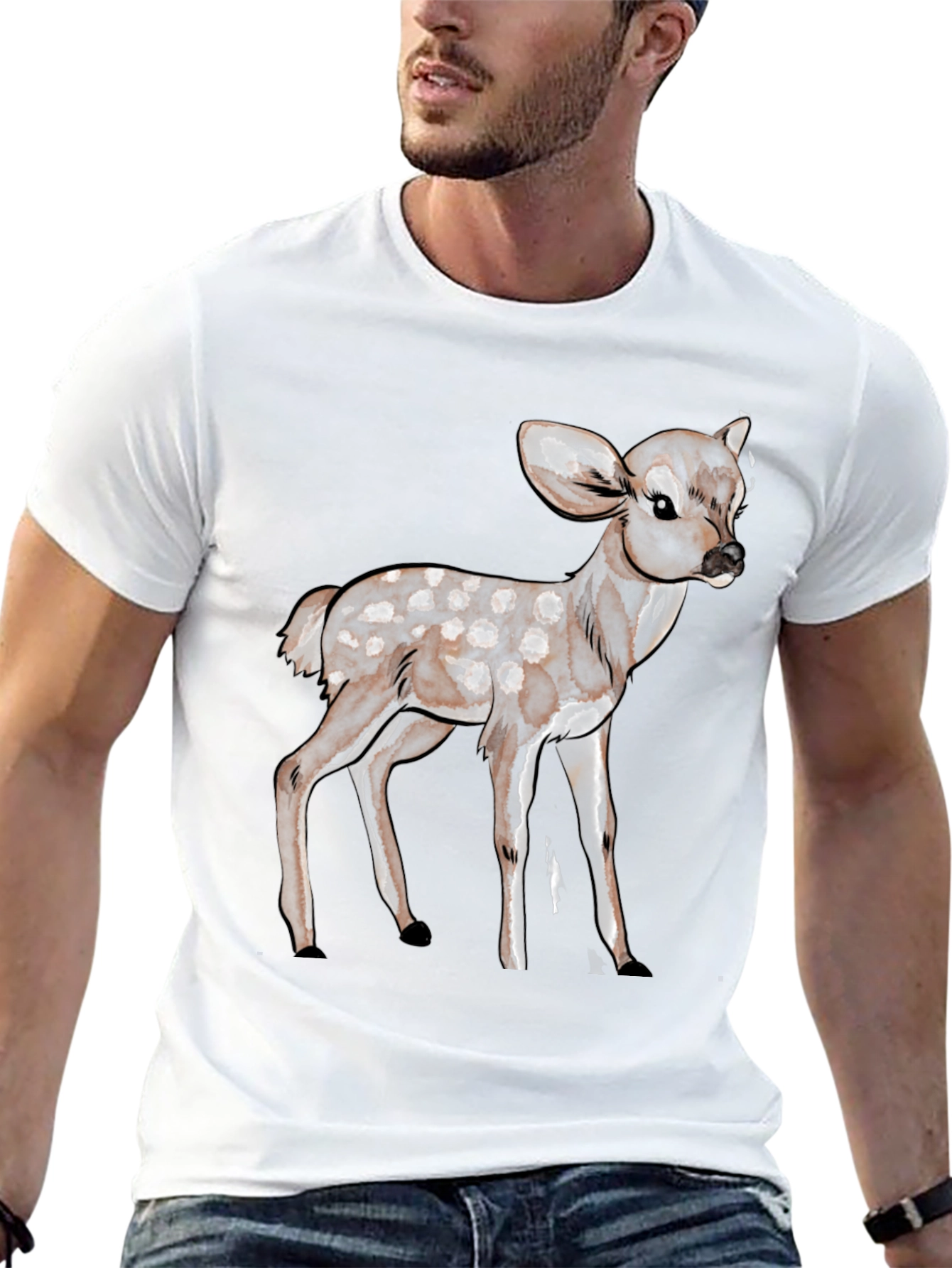 Deer Graphic Black T-Shirt