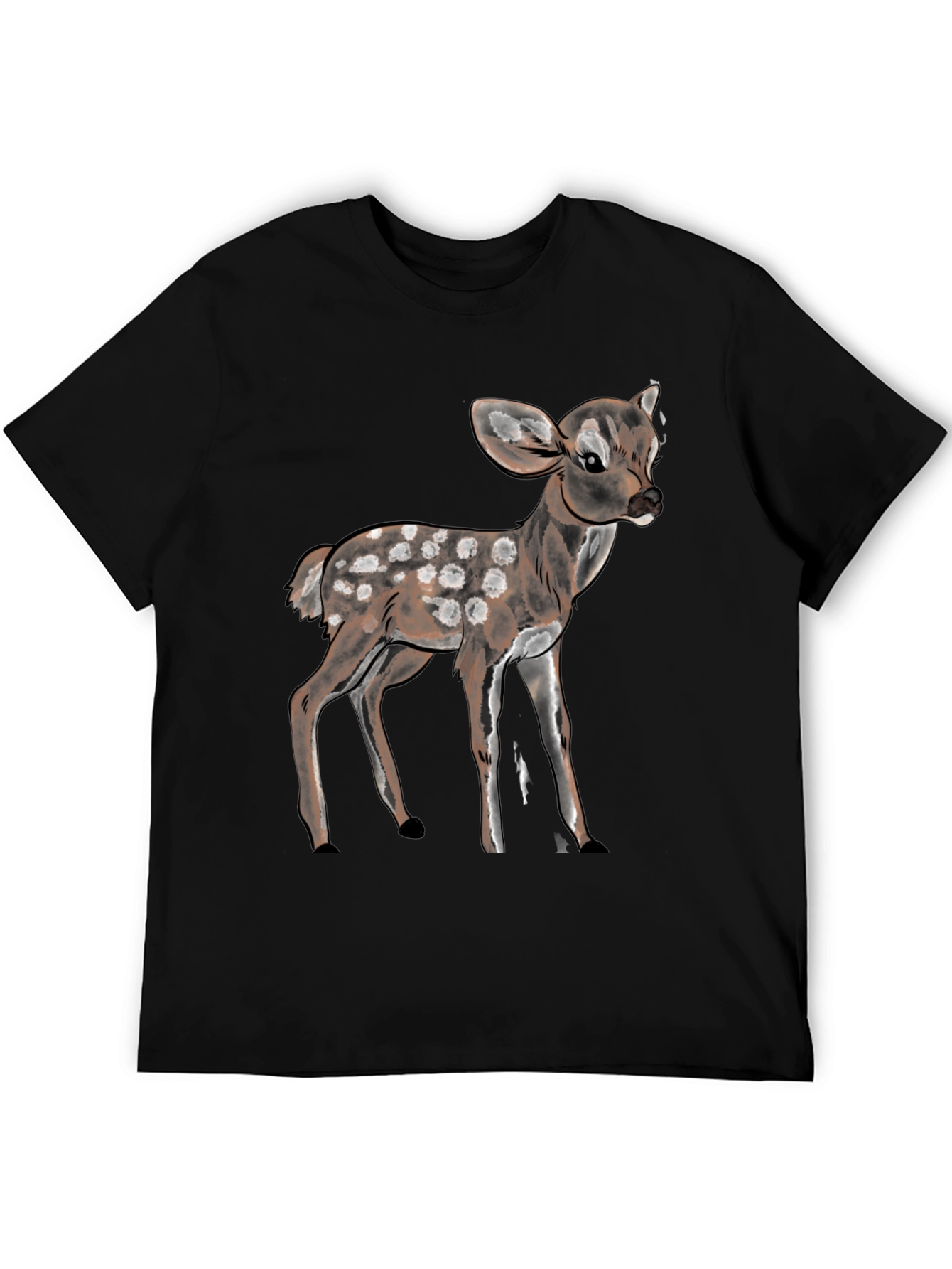 Deer Graphic Black T-Shirt