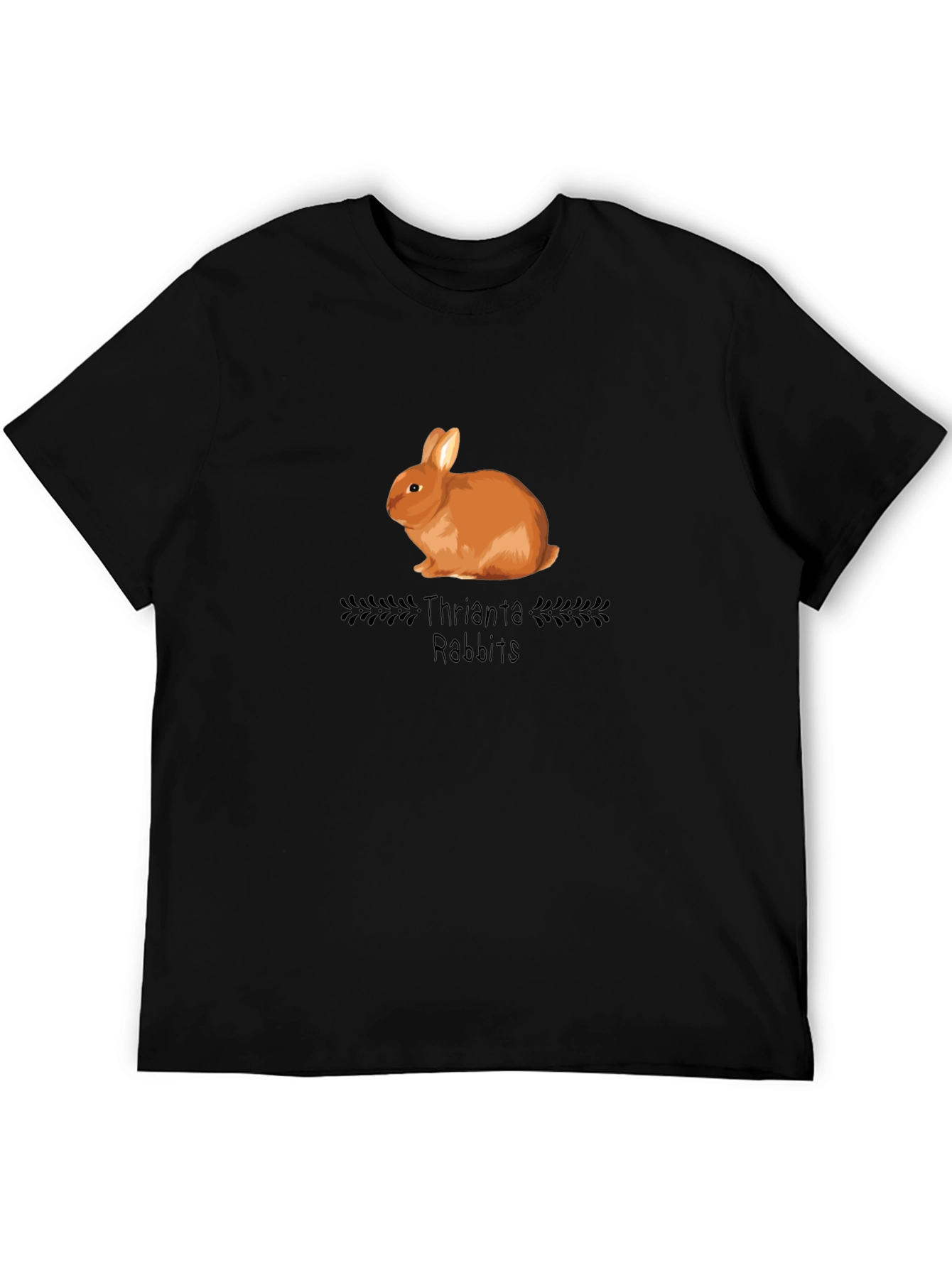 Thrianta Rabbits Graphic T-Shirt - Black