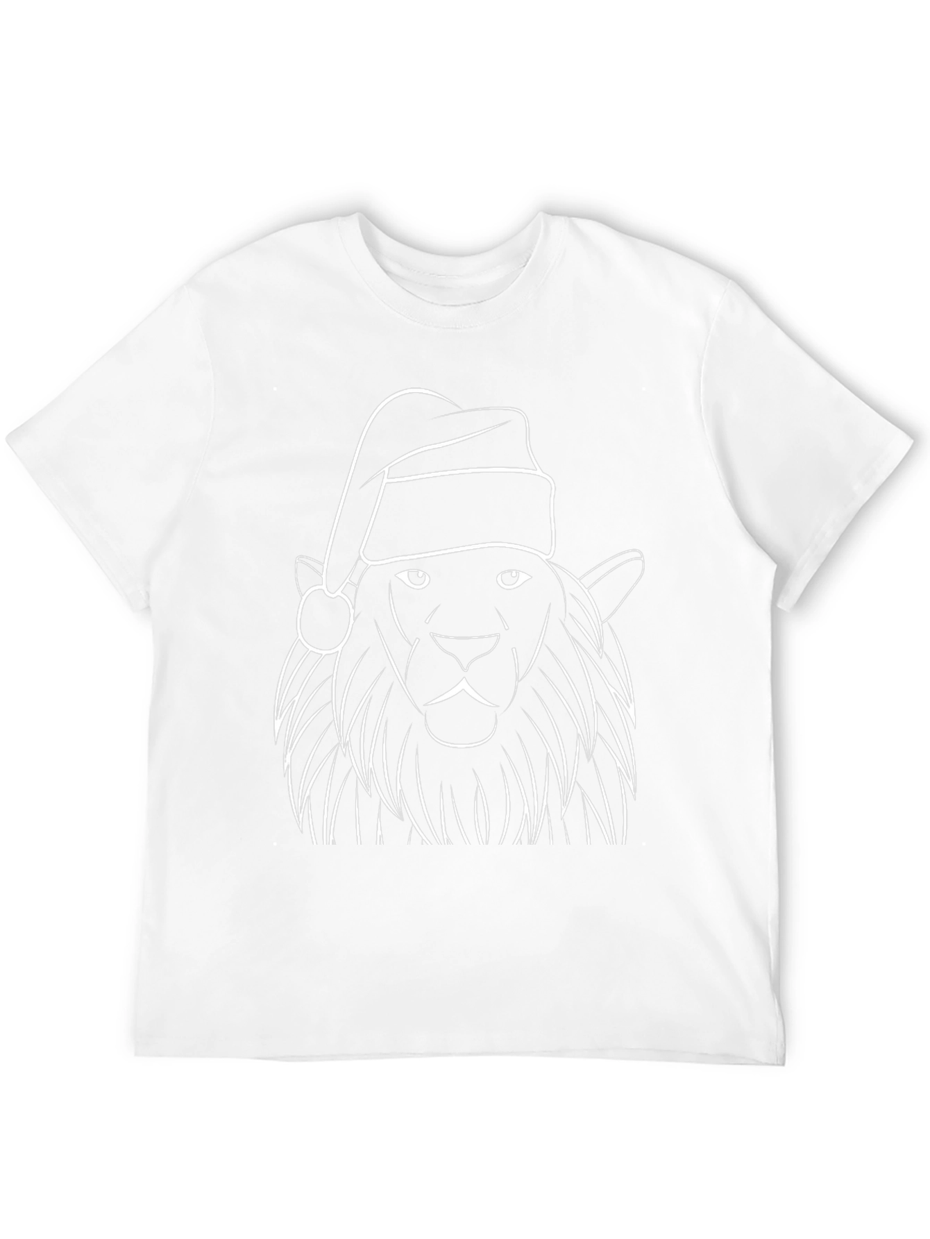 Festive Lion Graphic Tee - Black Christmas Shirt