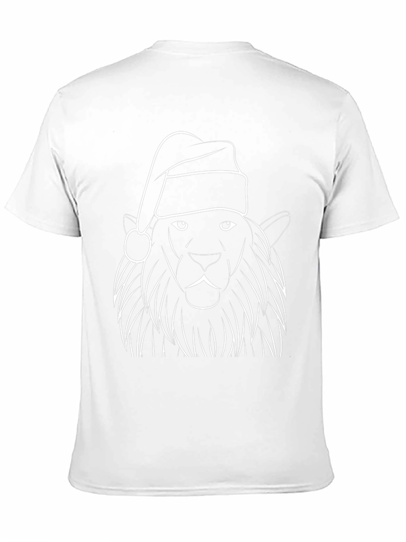 Festive Lion Graphic Tee - Black Christmas Shirt