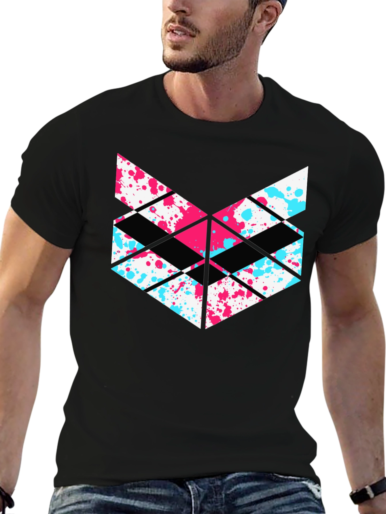 Abstract Geometric T-Shirt - Modern Design Tee