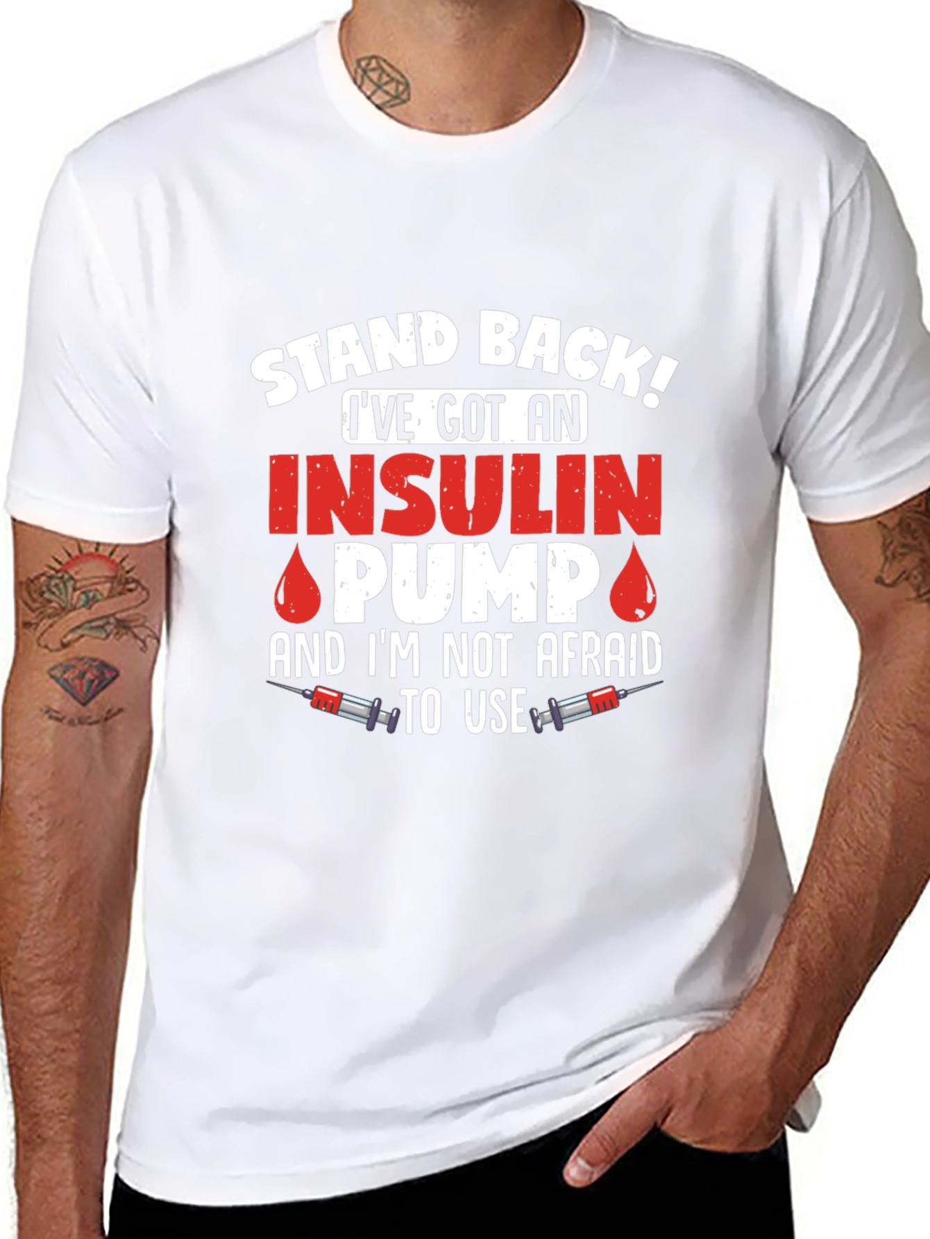 Insulin Pump T-Shirt: Stand Back Slogan Tee