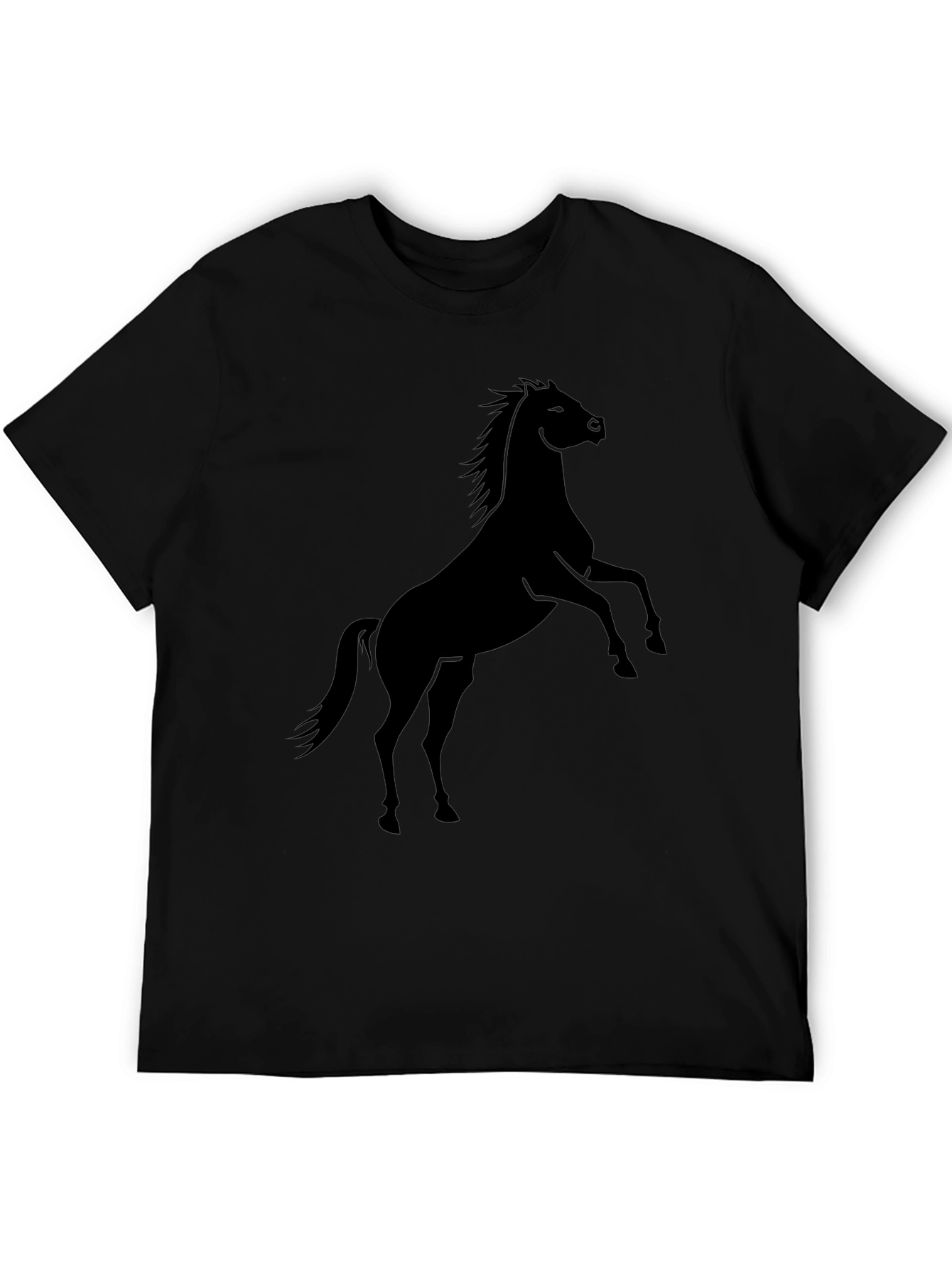 Black Horse Graphic Tee - Mens Casual T-Shirt
