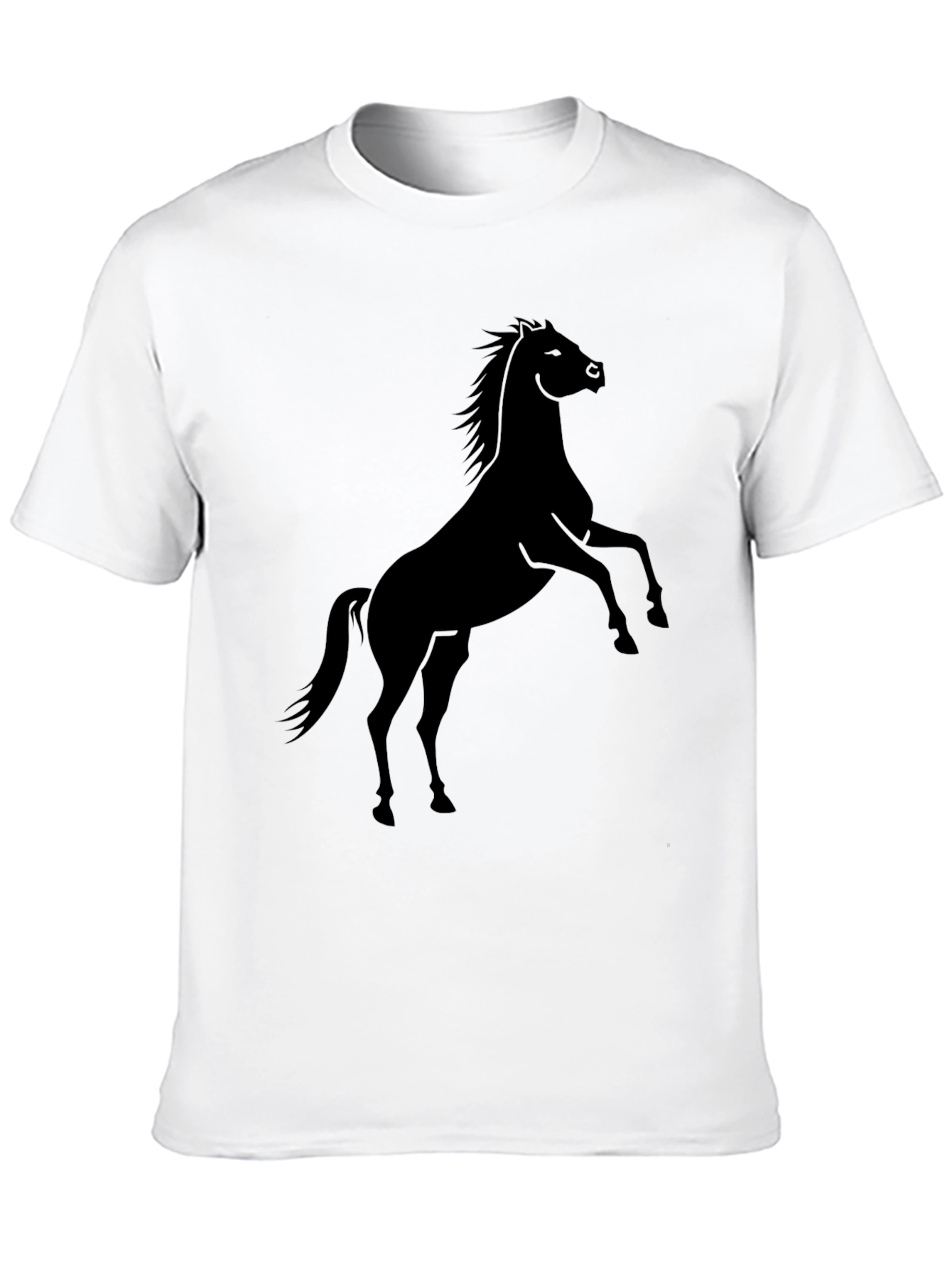Black Horse Graphic Tee - Mens Casual T-Shirt