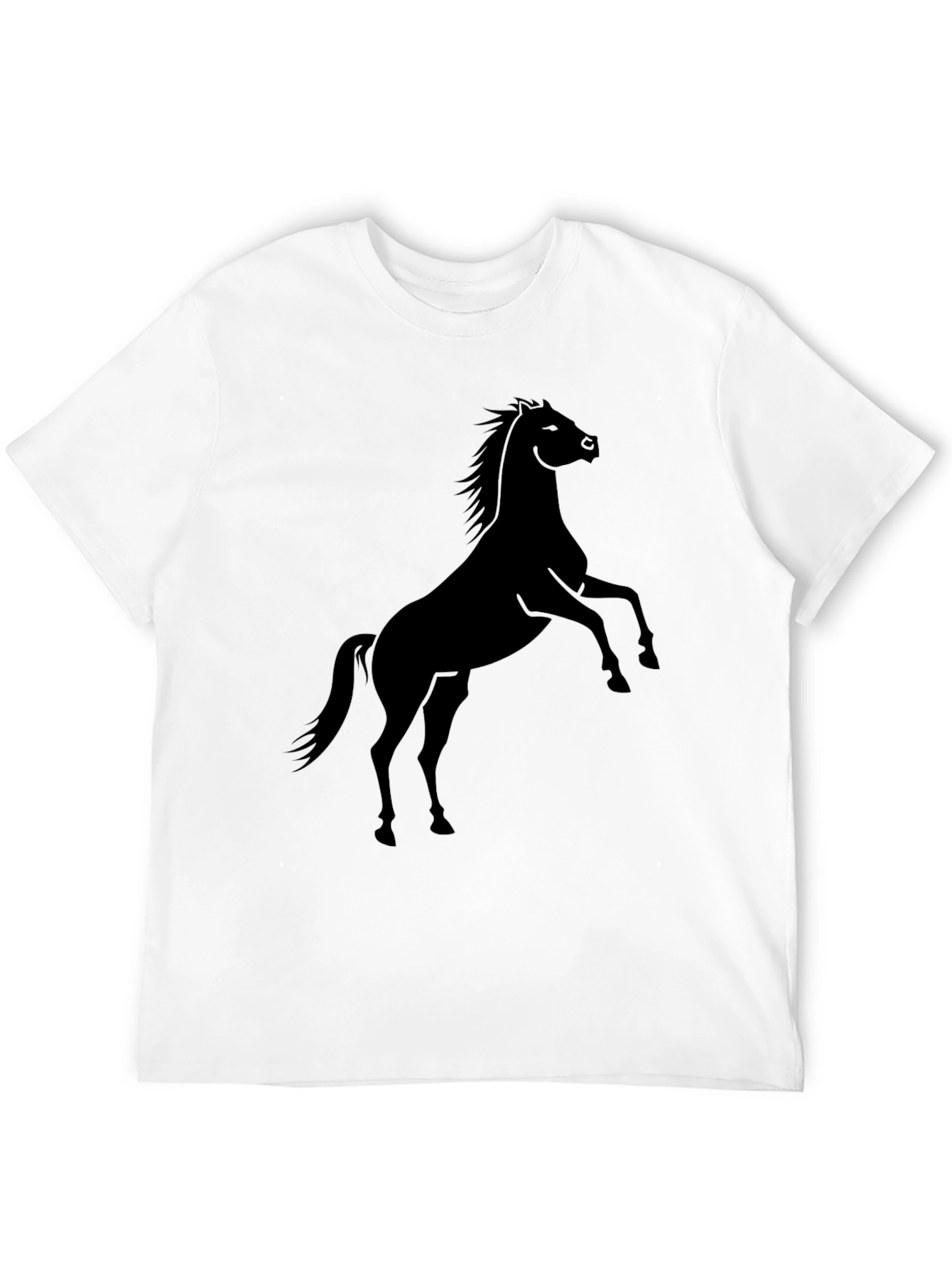 Black Horse Graphic Tee - Mens Casual T-Shirt