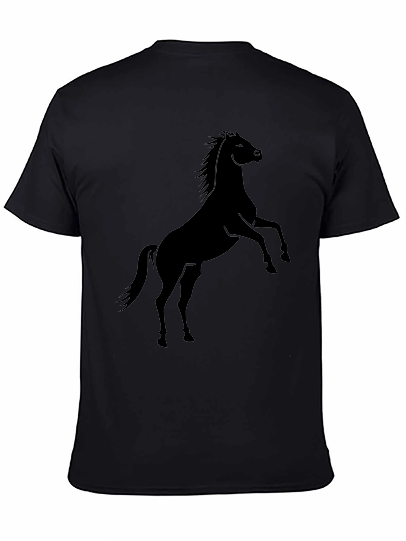 Black Horse Graphic Tee - Mens Casual T-Shirt