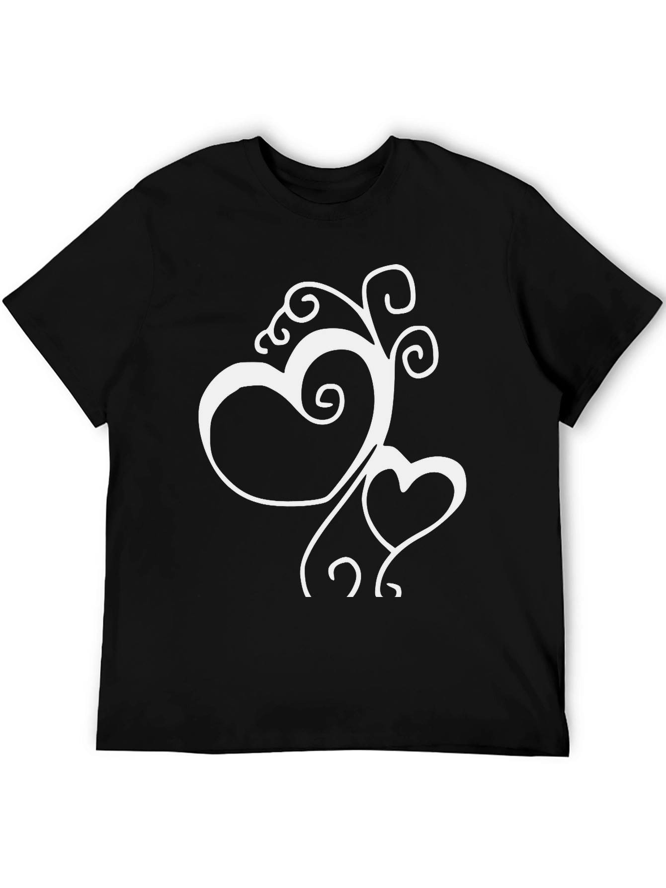Heart Vine Graphic Tee - Stylish Black T-Shirt