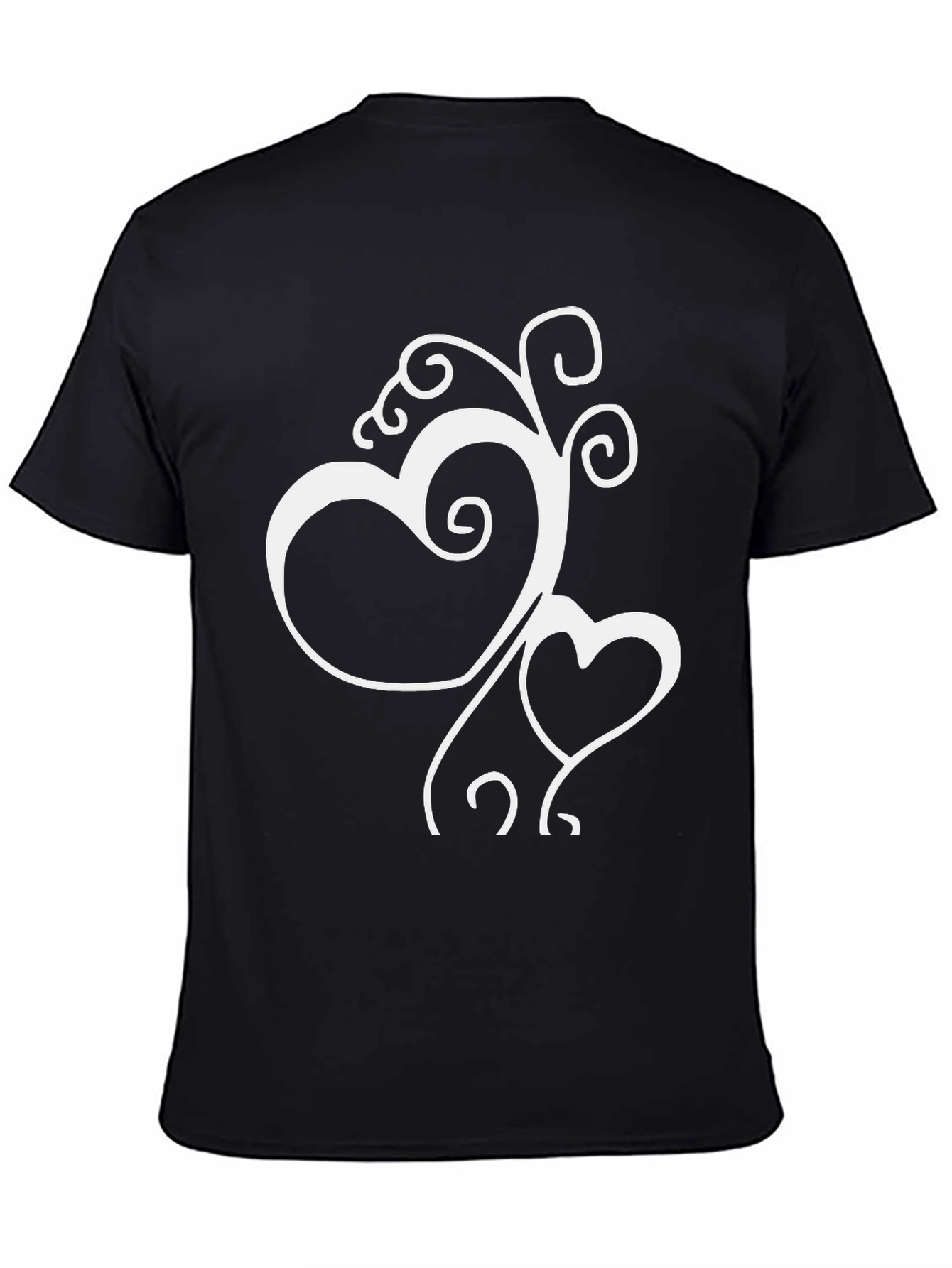 Heart Vine Graphic Tee - Stylish Black T-Shirt
