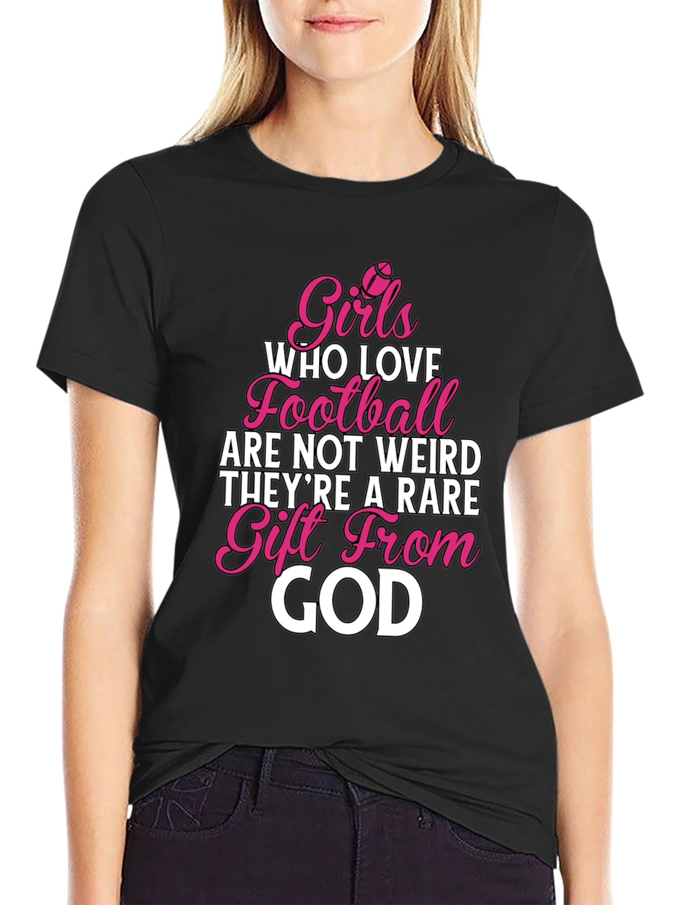 Girls Who Love Football T-Shirt - Rare Gift Tee
