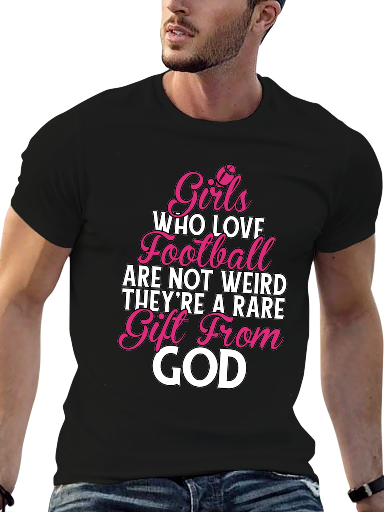 Girls Who Love Football T-Shirt - Rare Gift Tee