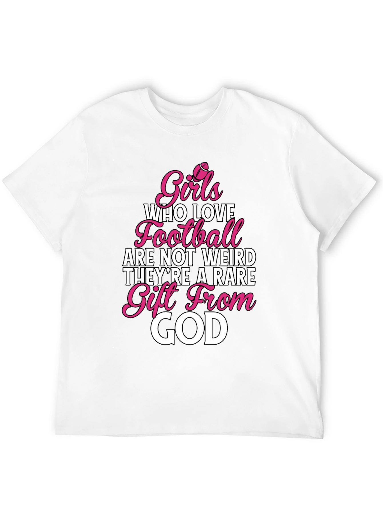 Girls Who Love Football T-Shirt - Rare Gift Tee