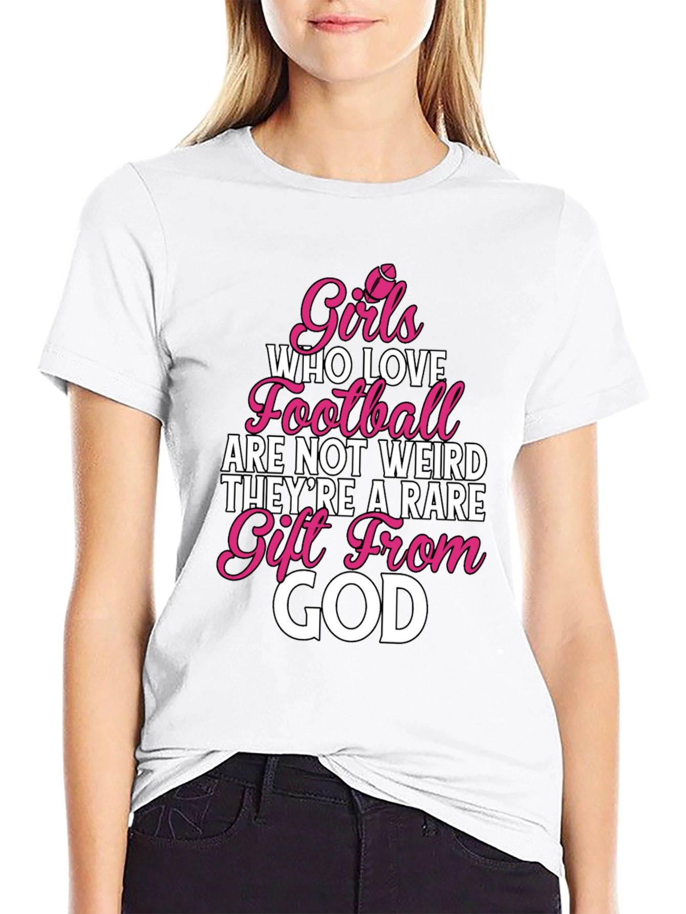 Girls Who Love Football T-Shirt - Rare Gift Tee
