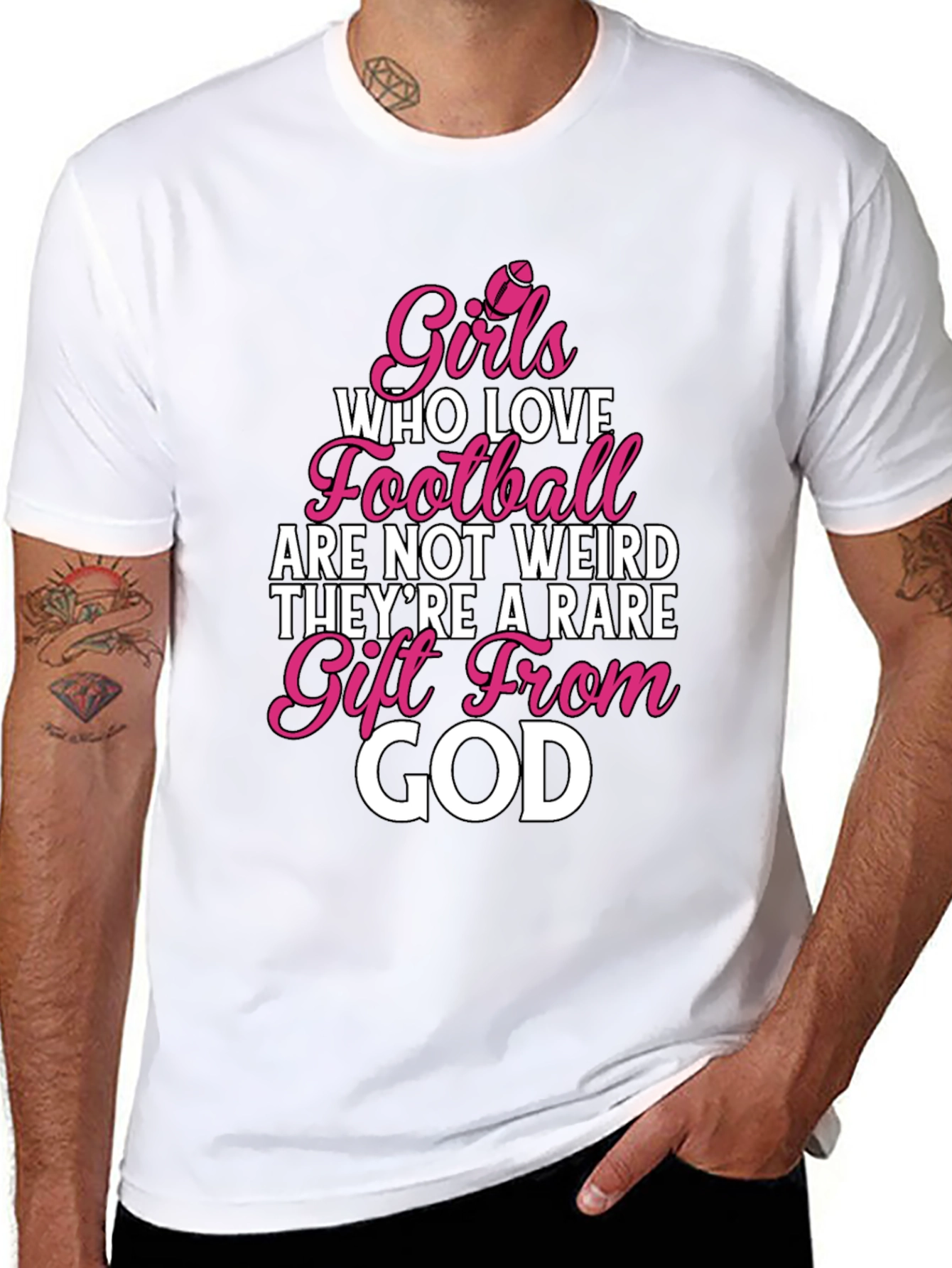 Girls Who Love Football T-Shirt - Rare Gift Tee