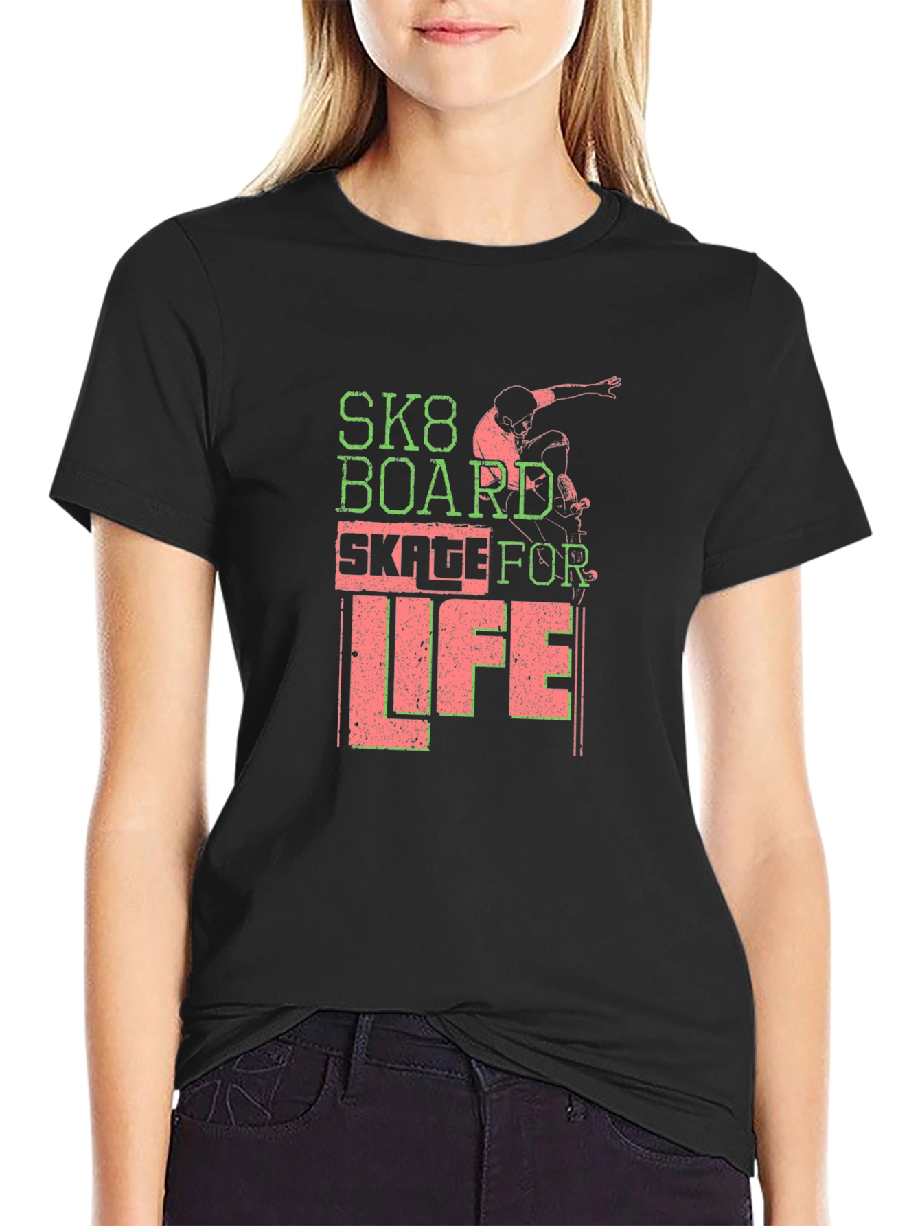 Skateboard T-Shirt: SK8 Board Skate for Life Tee