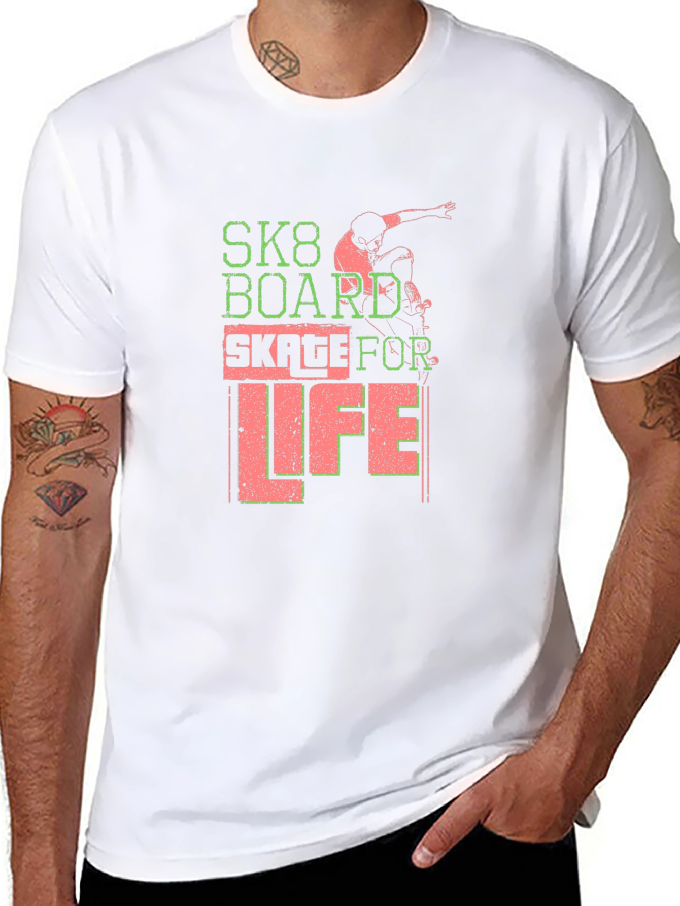 Skateboard T-Shirt: SK8 Board Skate for Life Tee