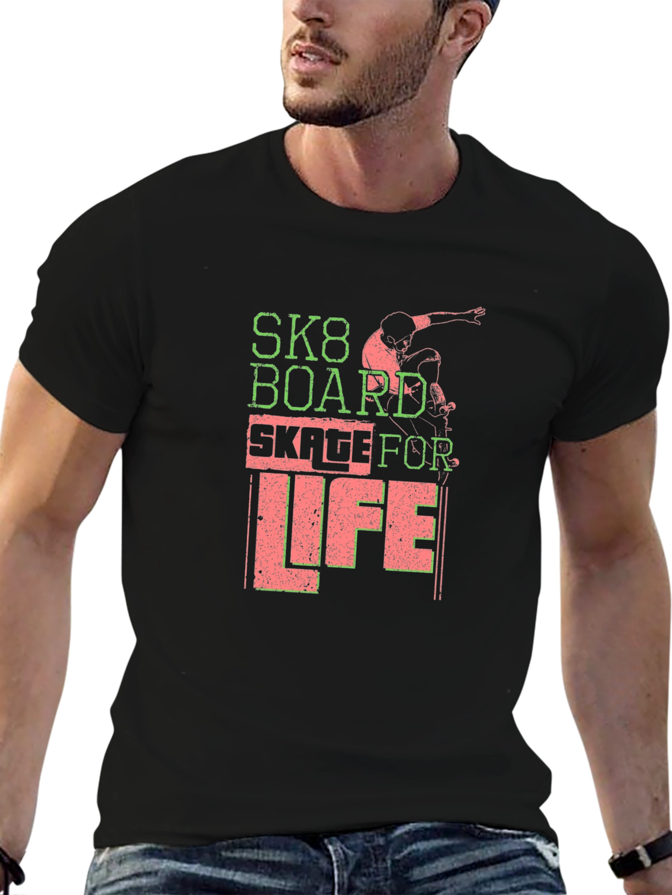 Skateboard T-Shirt: SK8 Board Skate for Life Tee