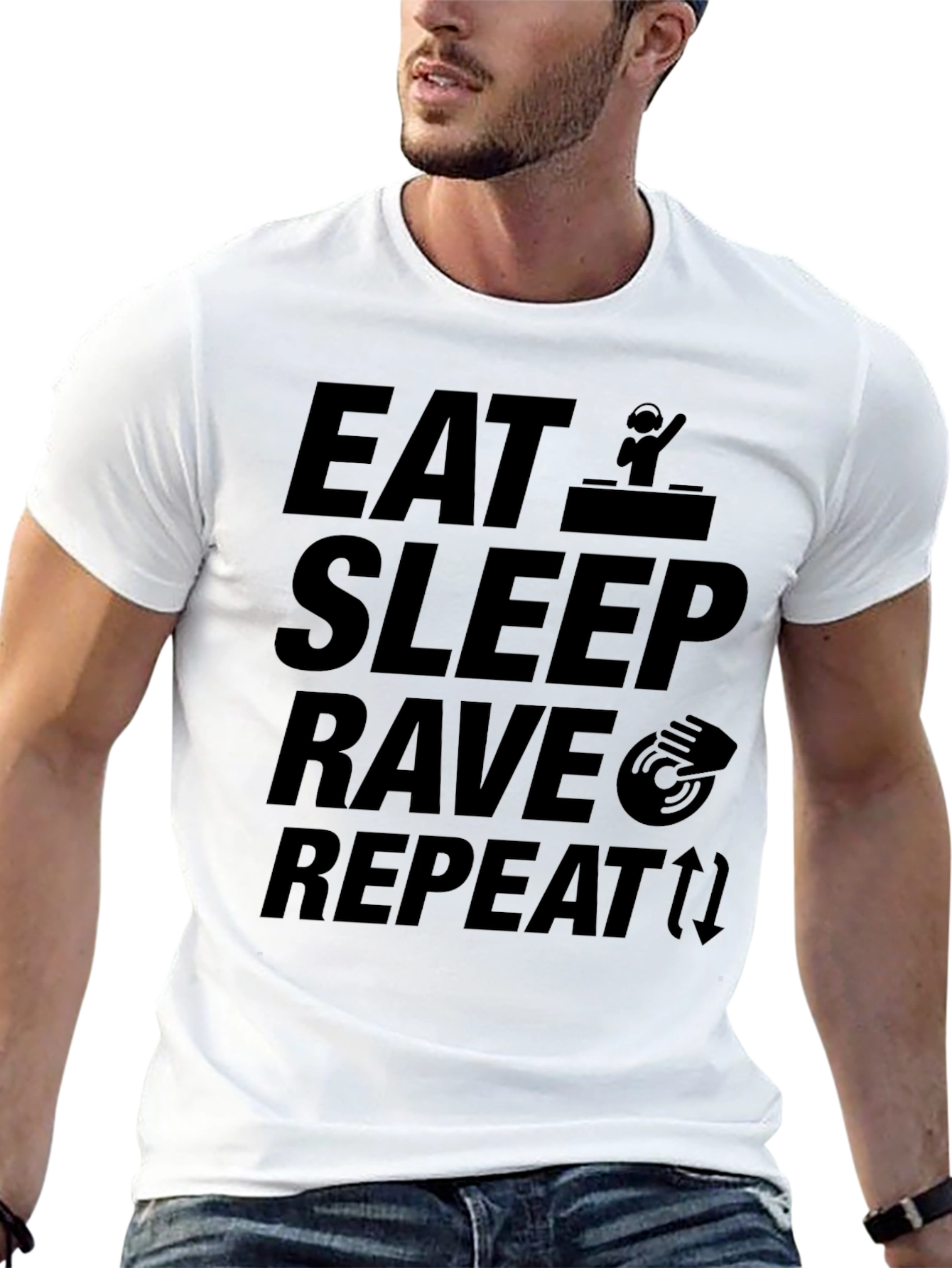 Eat Sleep Rave Repeat Graphic T-Shirt