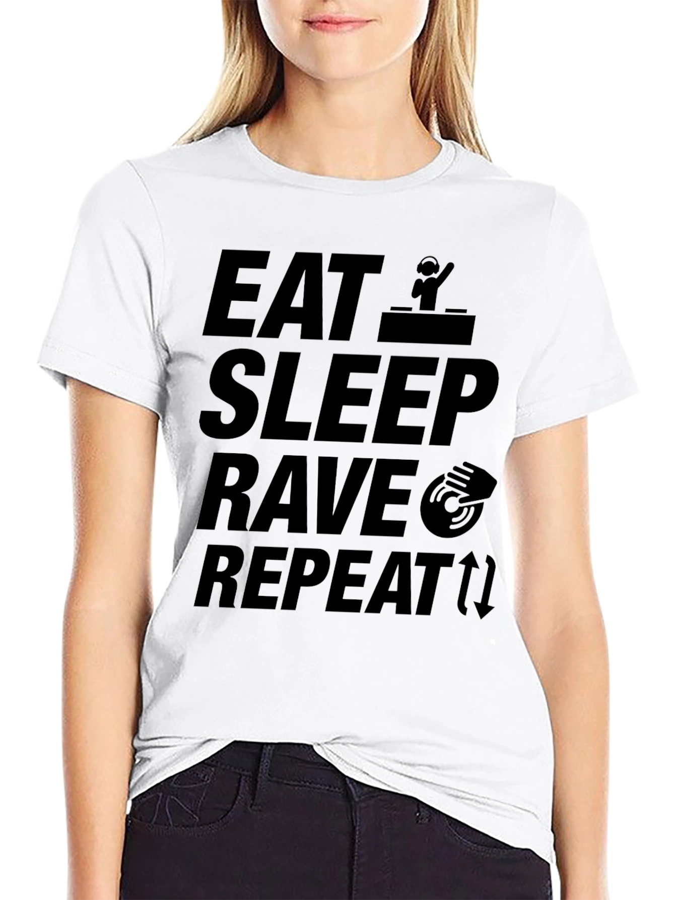Eat Sleep Rave Repeat Graphic T-Shirt