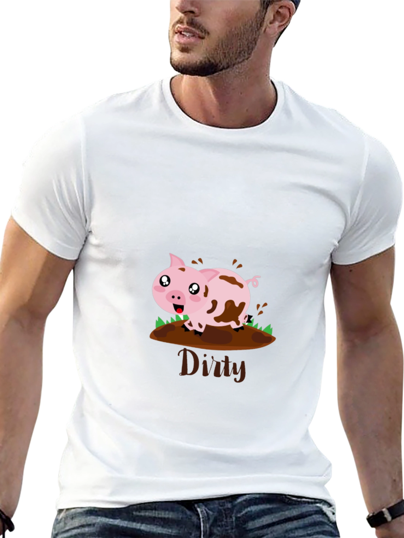 Dirty Pig Graphic T-Shirt - Fun & Playful Design
