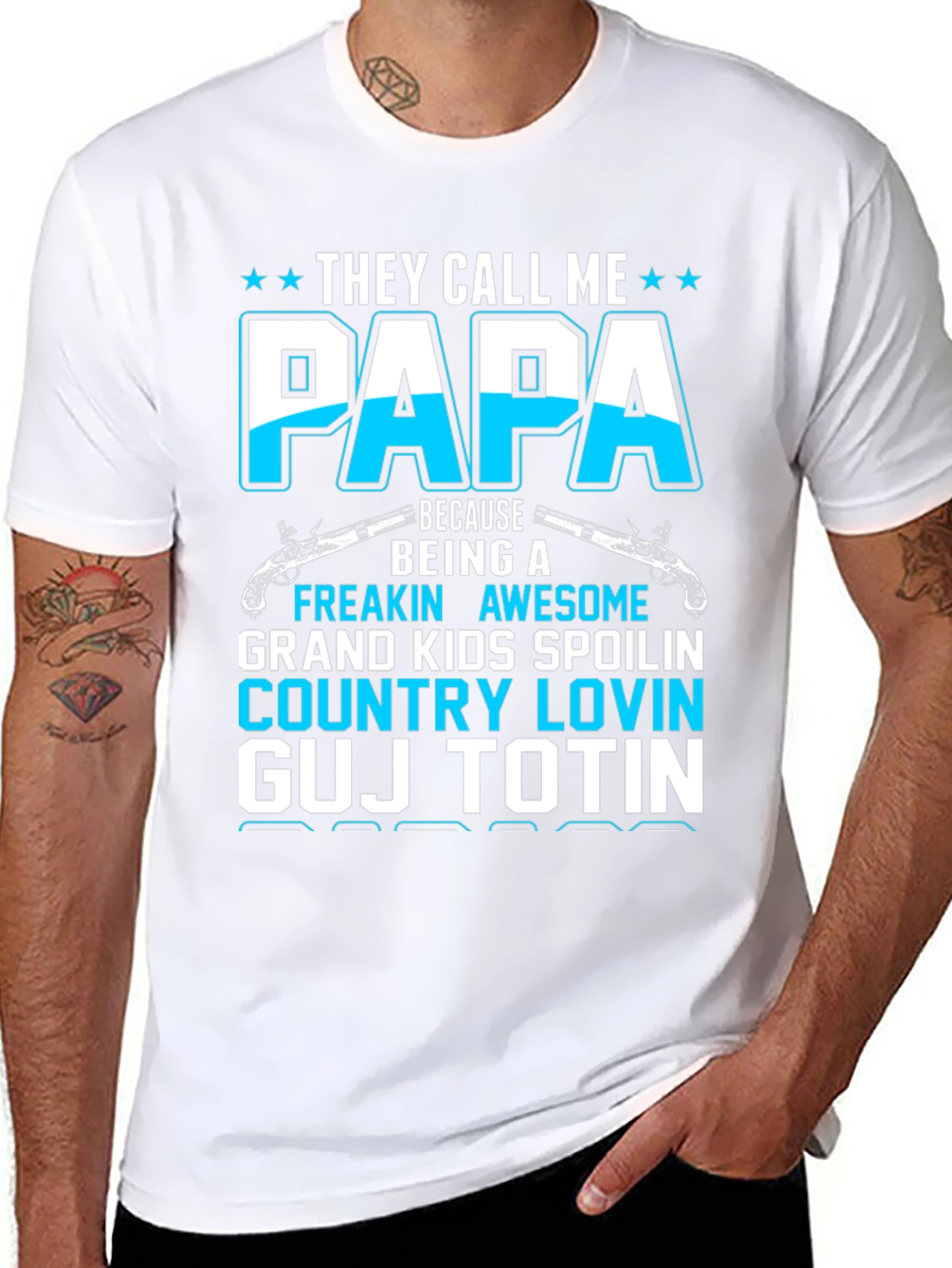 Papa T-Shirt: Freakin Awesome Grand Kids Spoilin Country Lovin