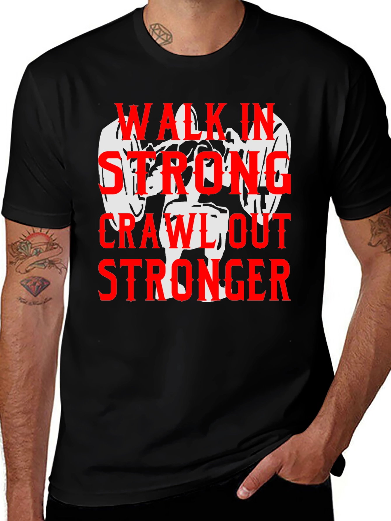 Walk in Stronger T-Shirt - Weightlifting Gym Motivation