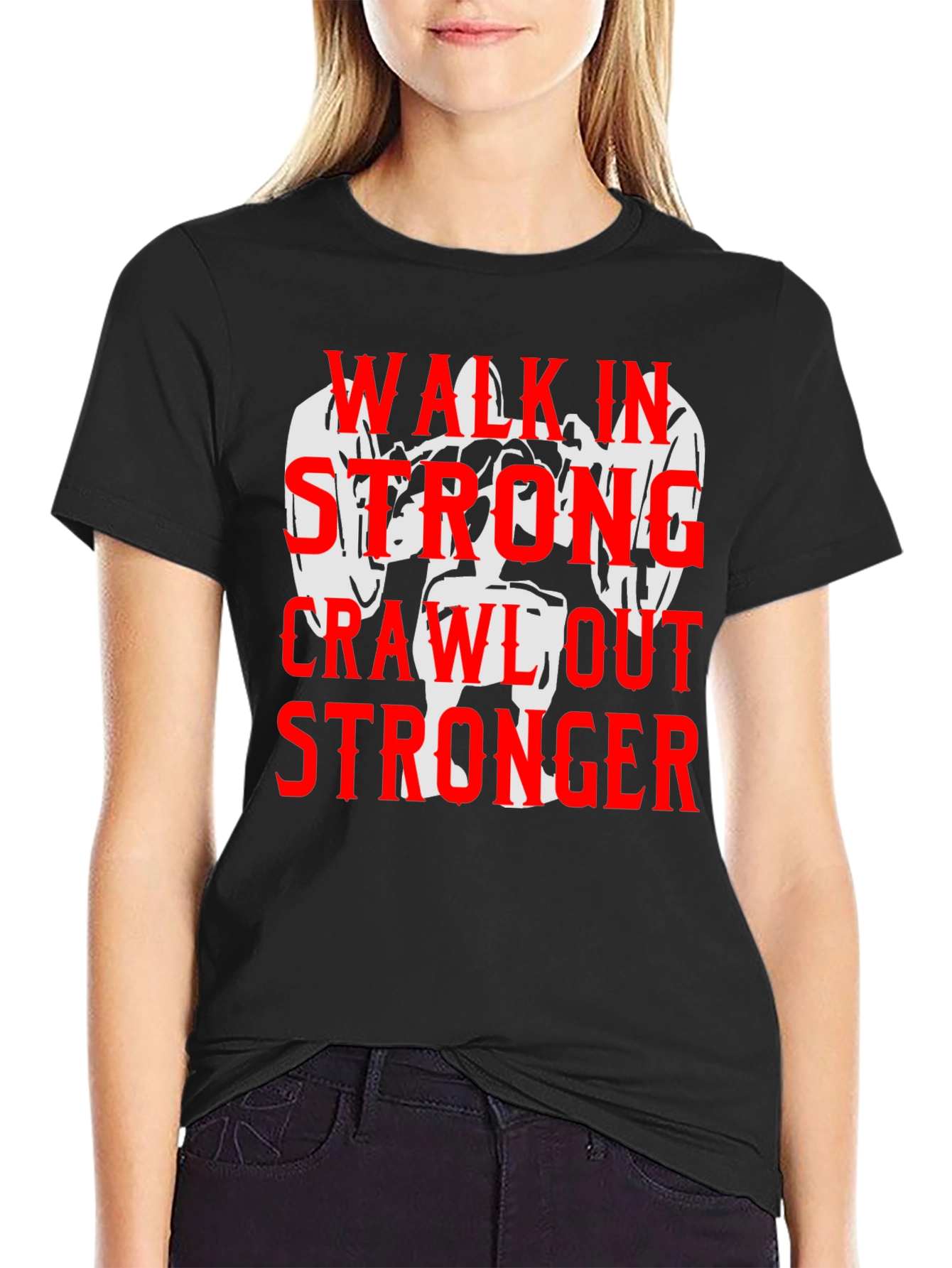 Walk in Stronger T-Shirt - Weightlifting Gym Motivation