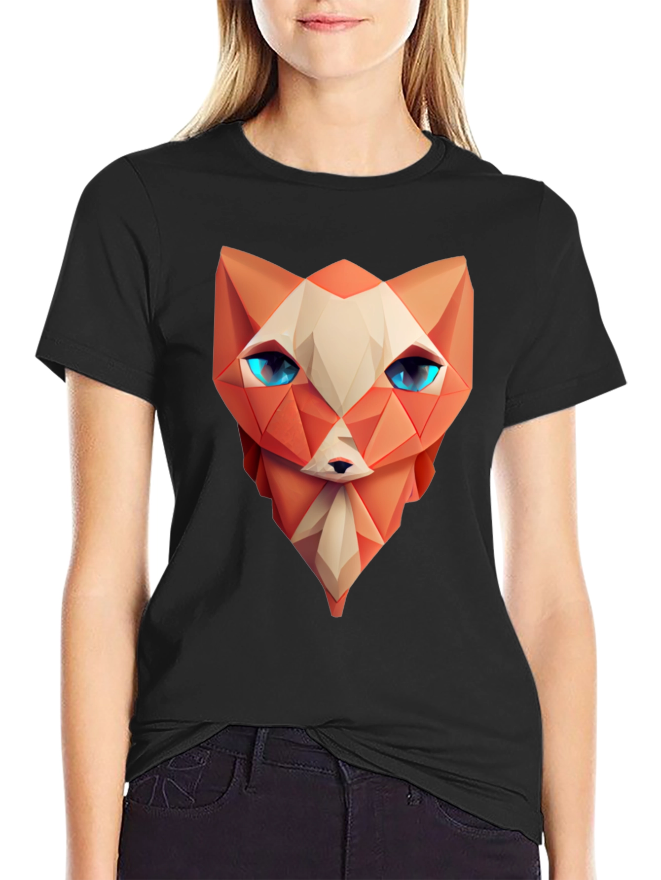 Geometric Fox T-Shirt - Modern Art Tee