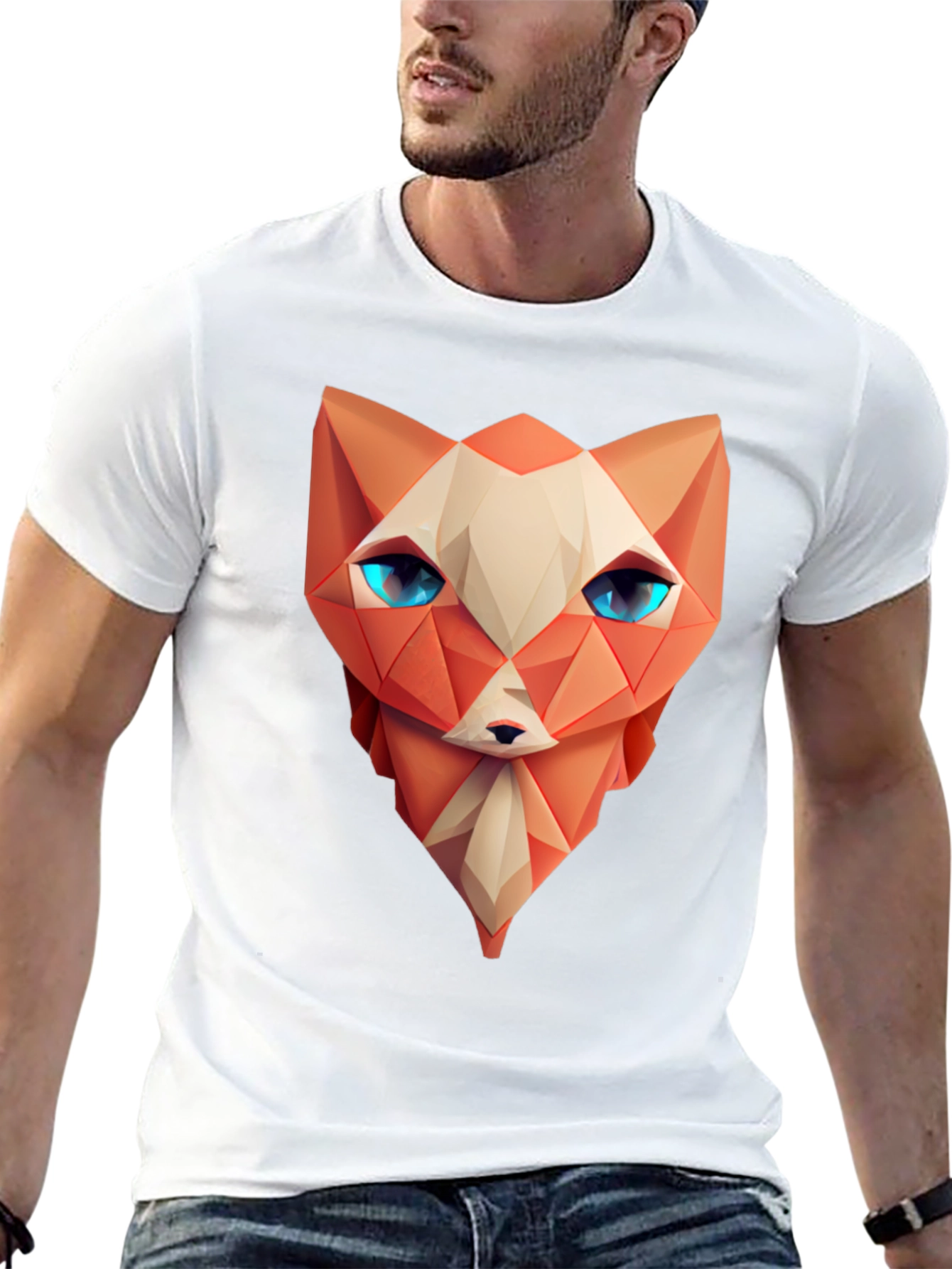 Geometric Fox T-Shirt - Modern Art Tee