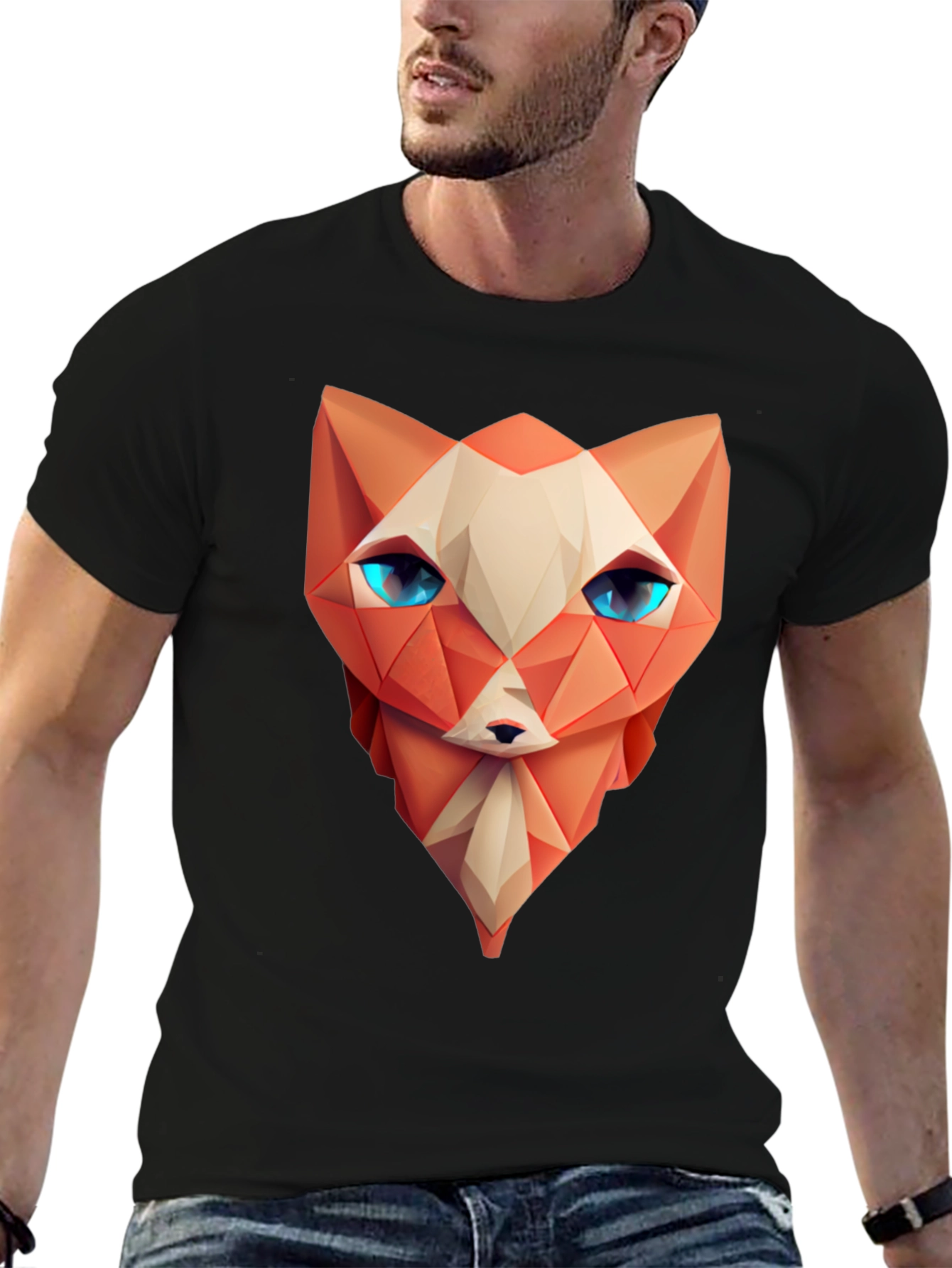 Geometric Fox T-Shirt - Modern Art Tee