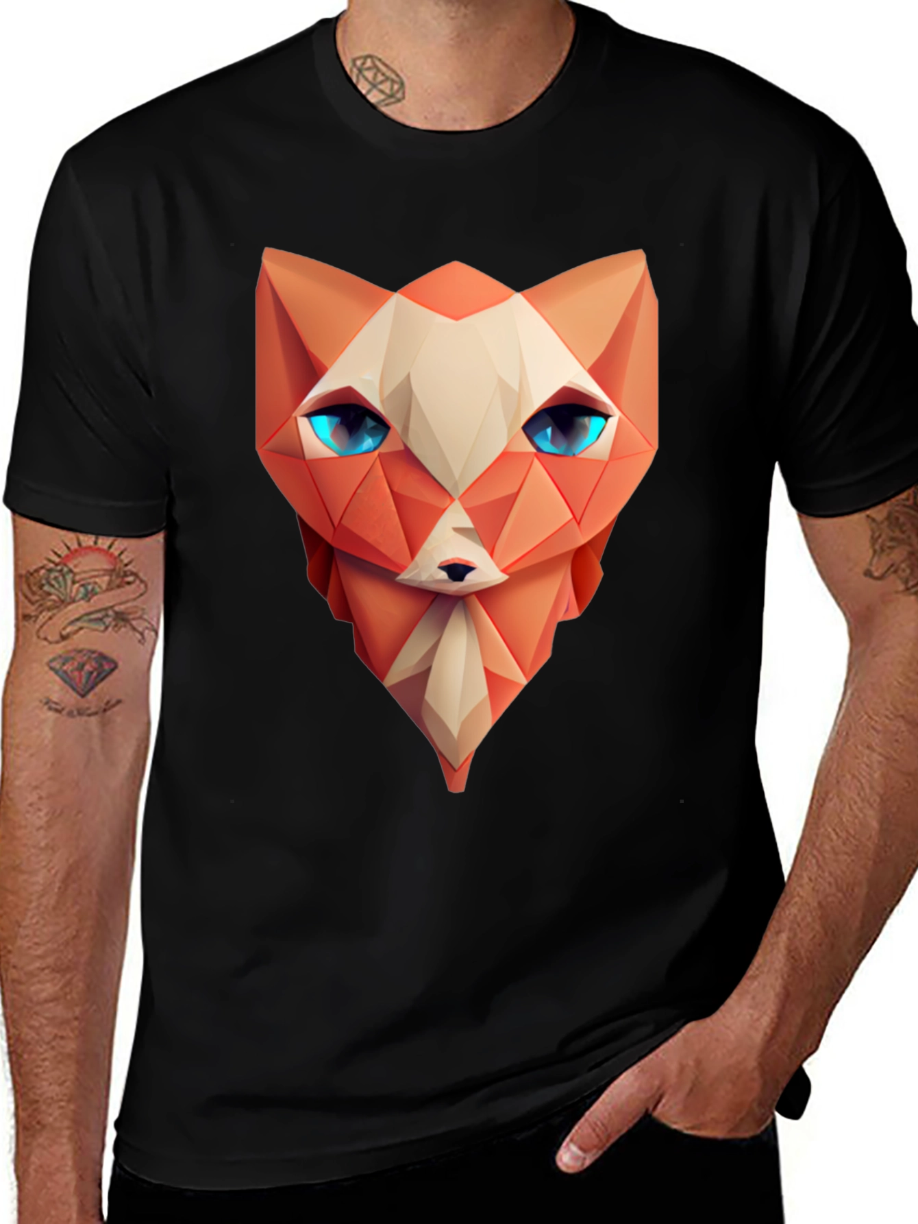 Geometric Fox T-Shirt - Modern Art Tee