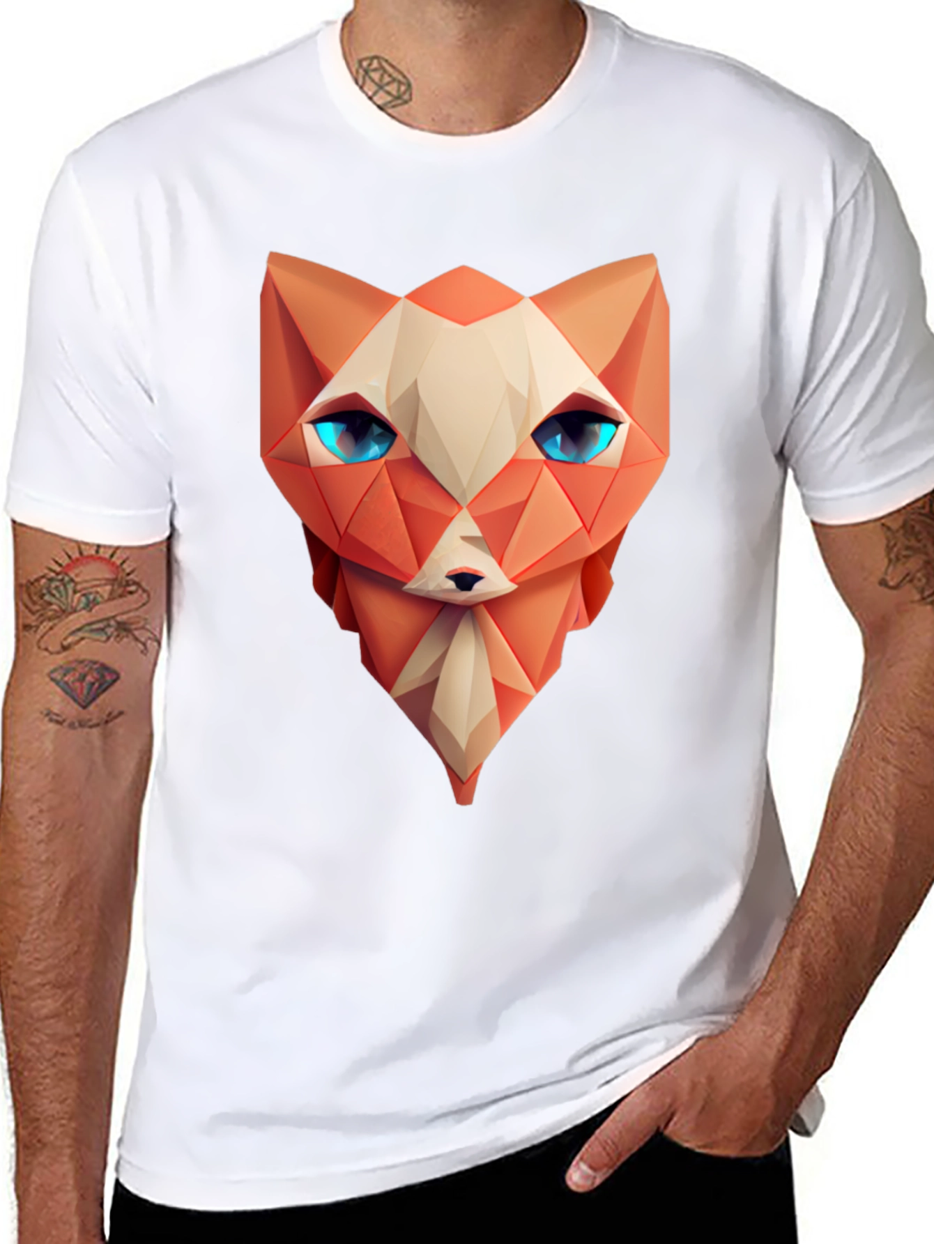 Geometric Fox T-Shirt - Modern Art Tee