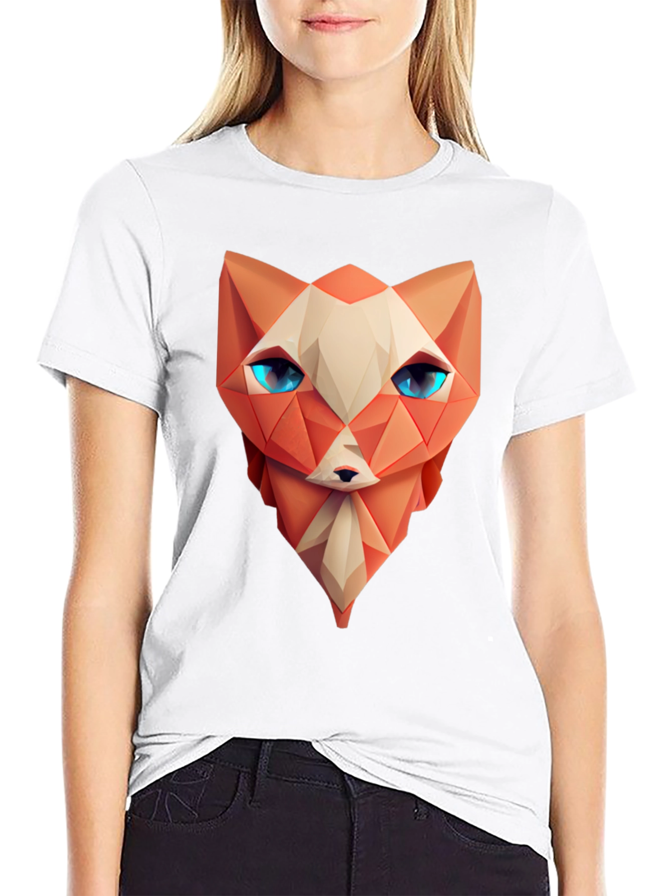 Geometric Fox T-Shirt - Modern Art Tee