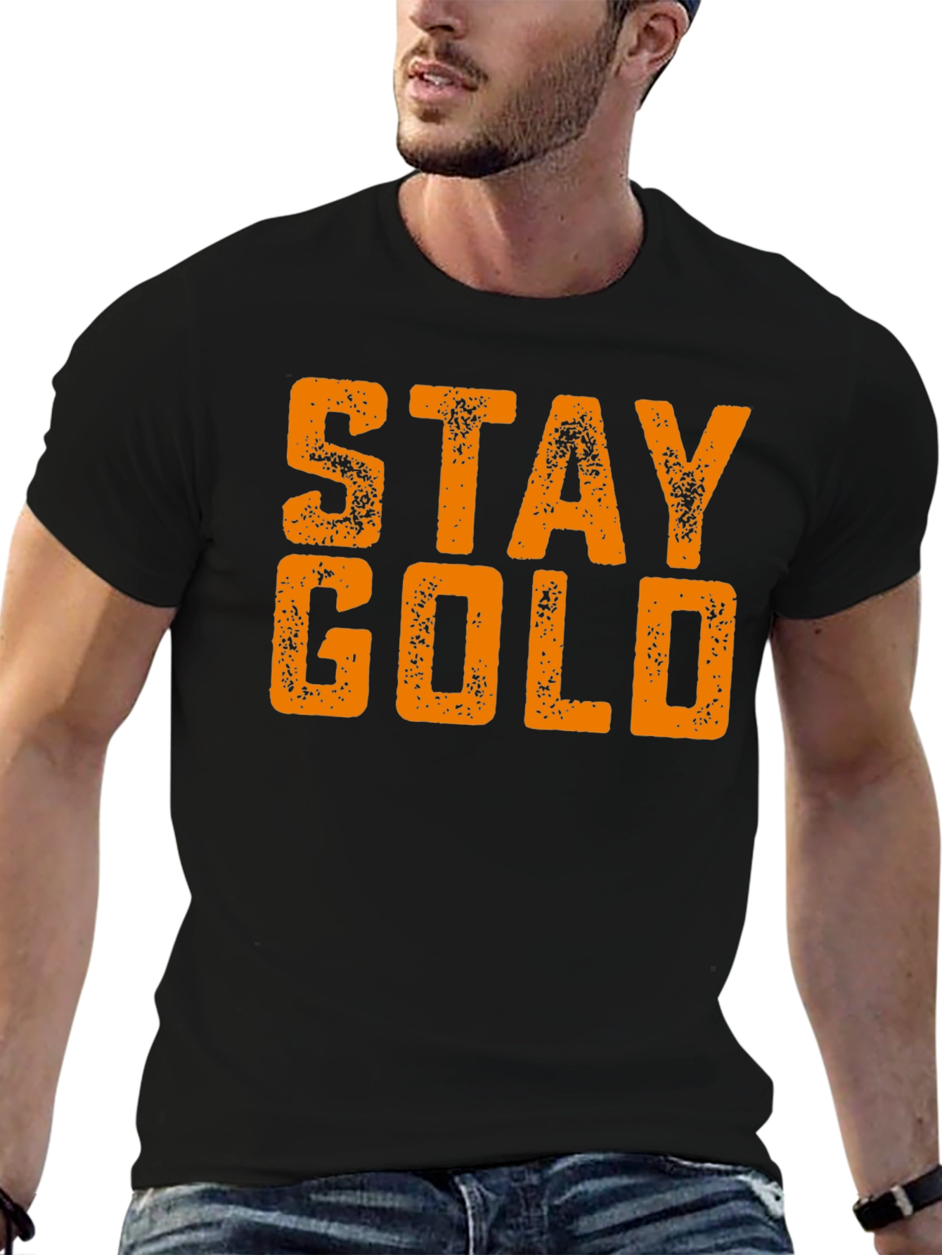 Stay Gold Black T-Shirt - Unique Graphic Tee