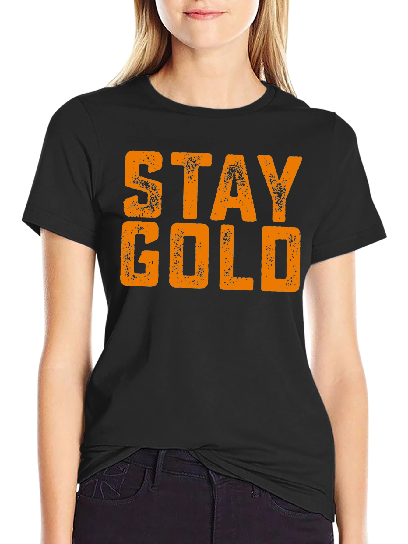 Stay Gold Black T-Shirt - Unique Graphic Tee