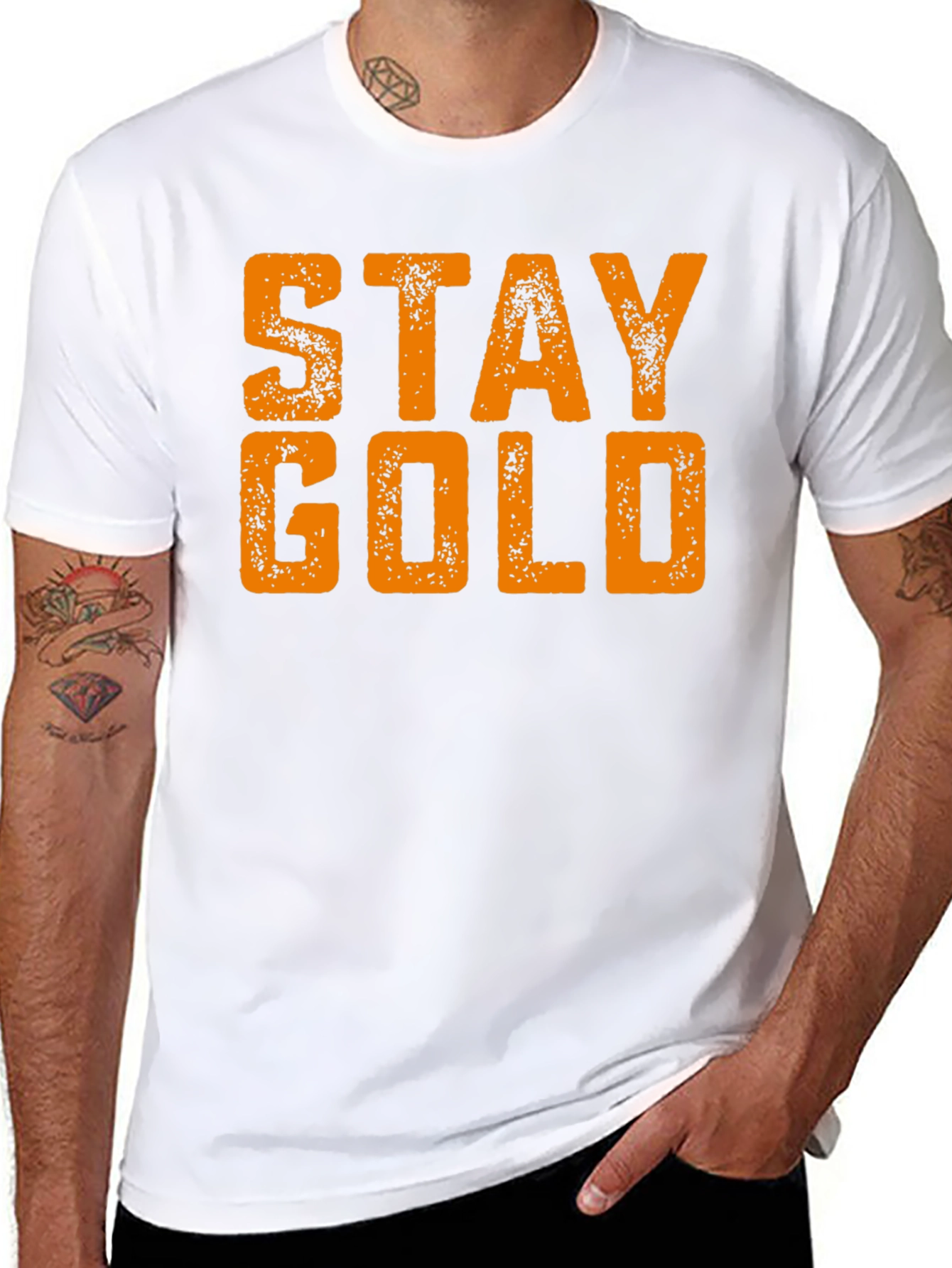 Stay Gold Black T-Shirt - Unique Graphic Tee
