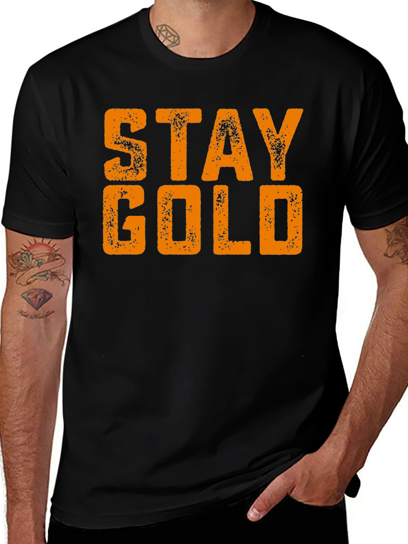 Stay Gold Black T-Shirt - Unique Graphic Tee