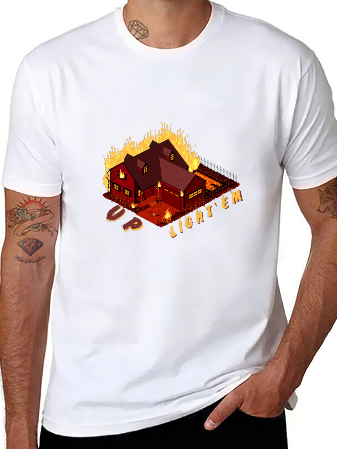 Up Light Em House Fire T-Shirt