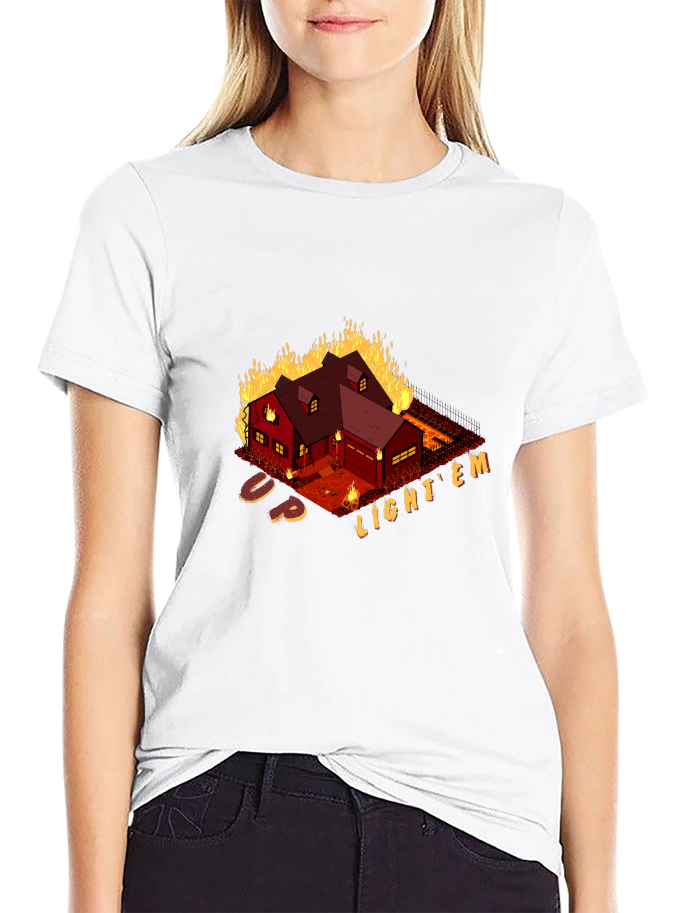 Up Light Em House Fire T-Shirt