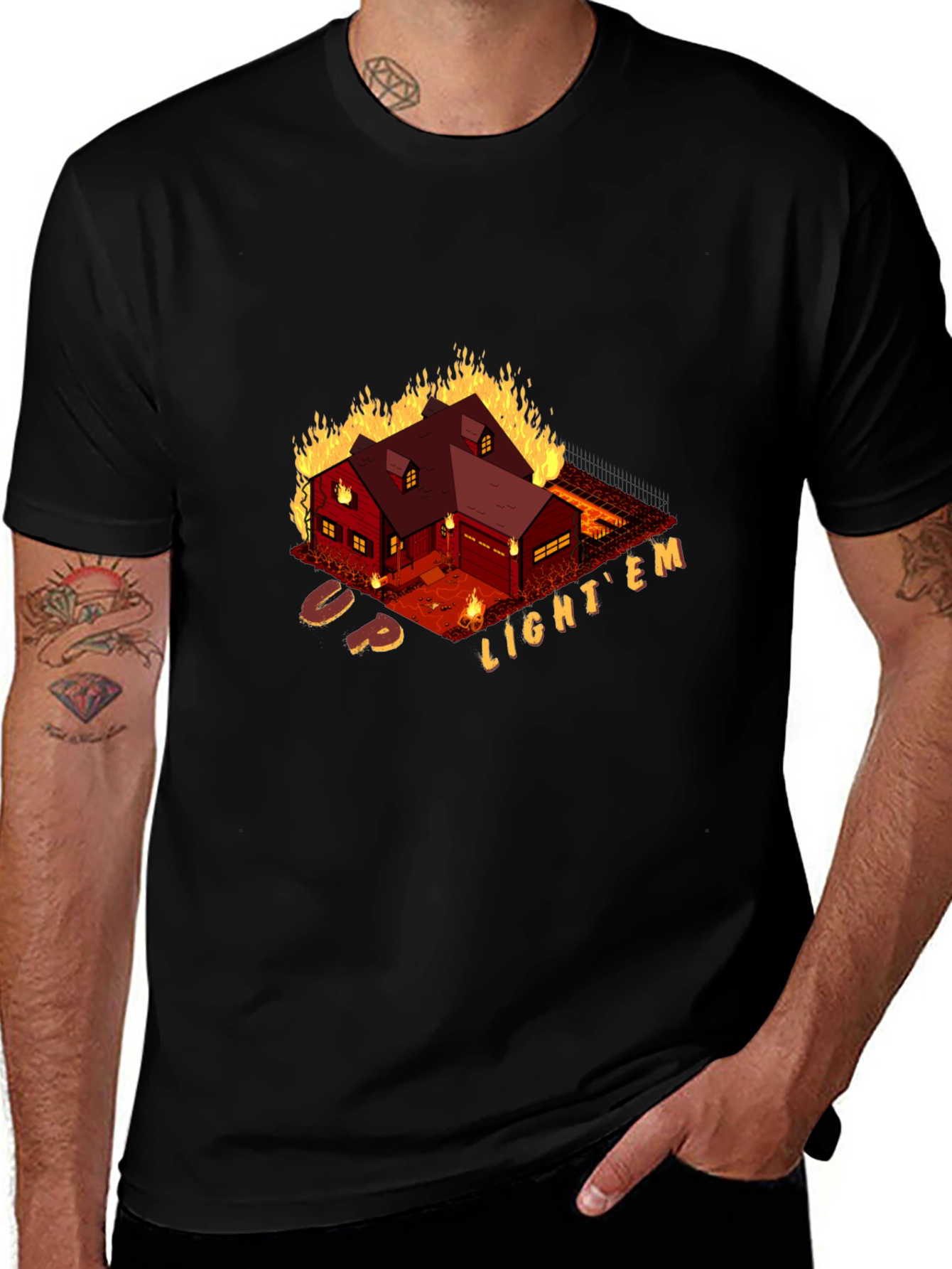 Up Light Em House Fire T-Shirt