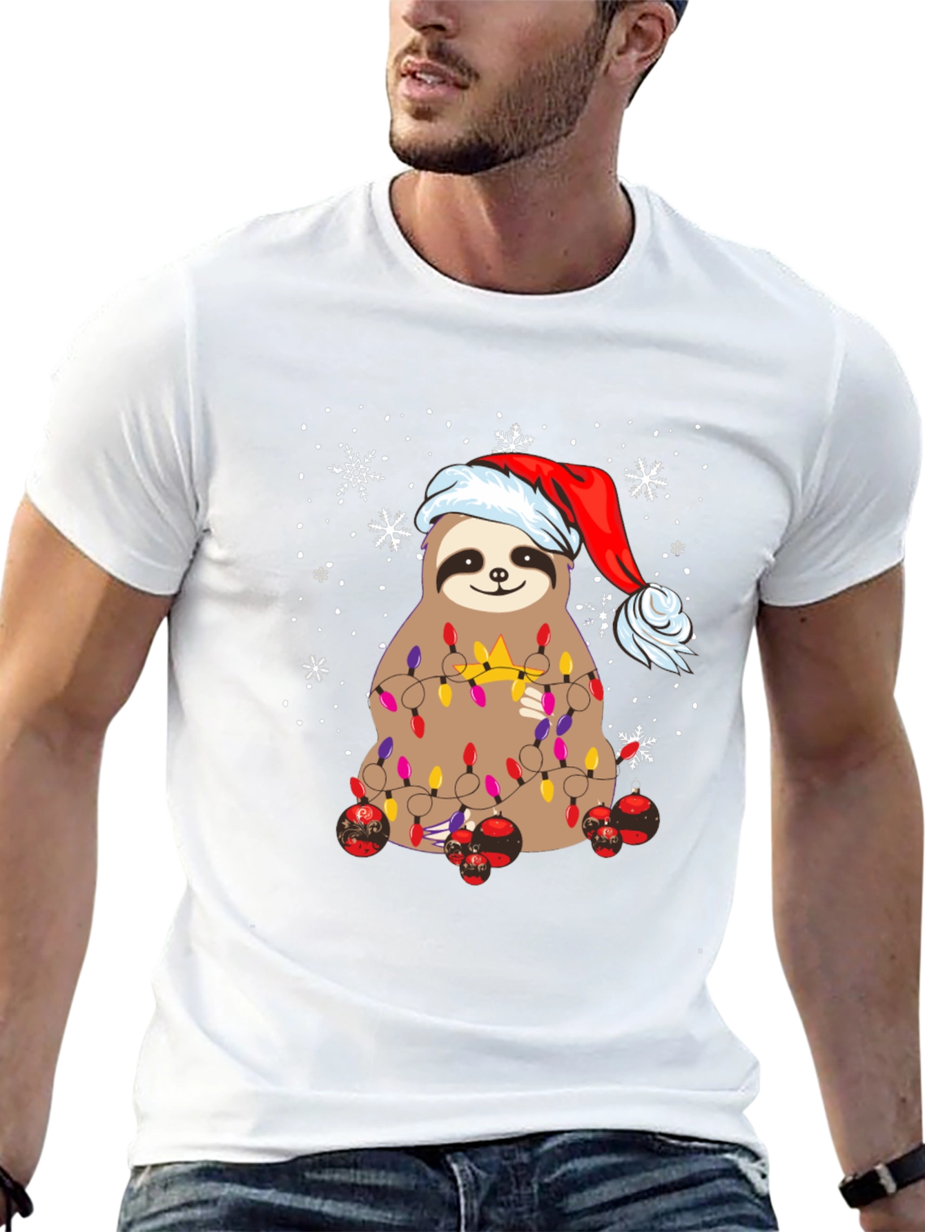 Festive Sloth Christmas T-Shirt