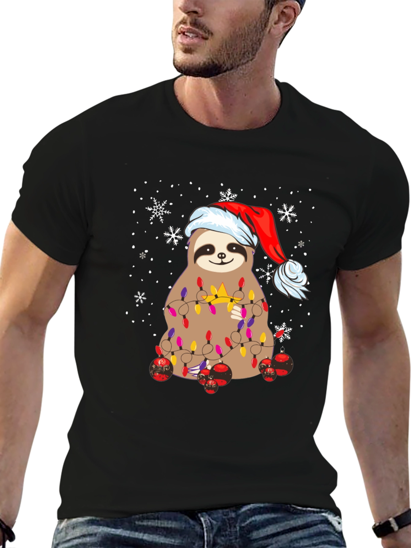Festive Sloth Christmas T-Shirt