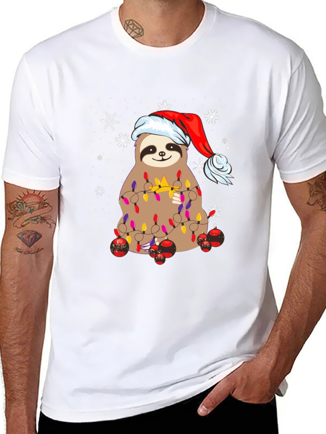 Festive Sloth Christmas T-Shirt