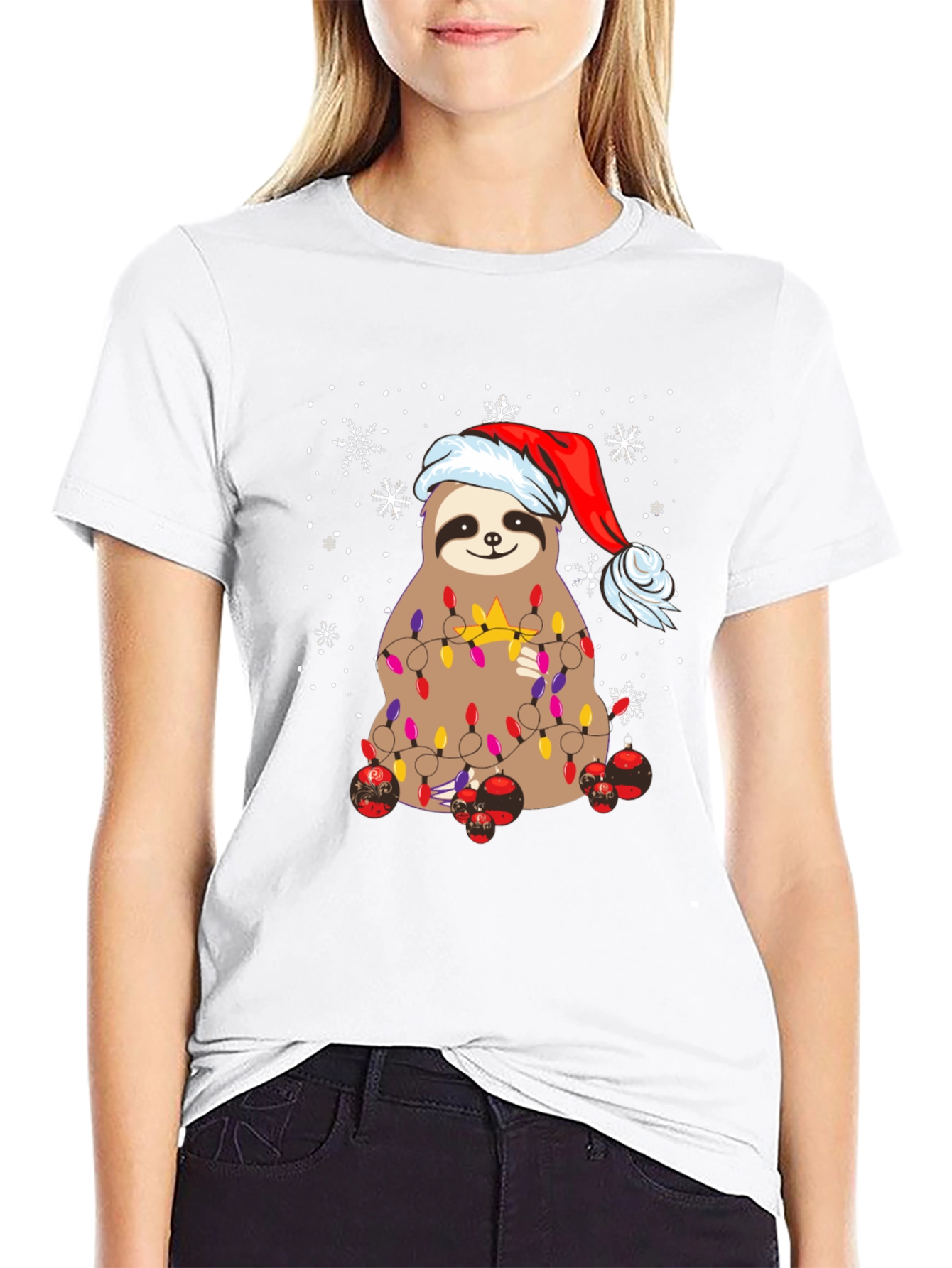 Festive Sloth Christmas T-Shirt