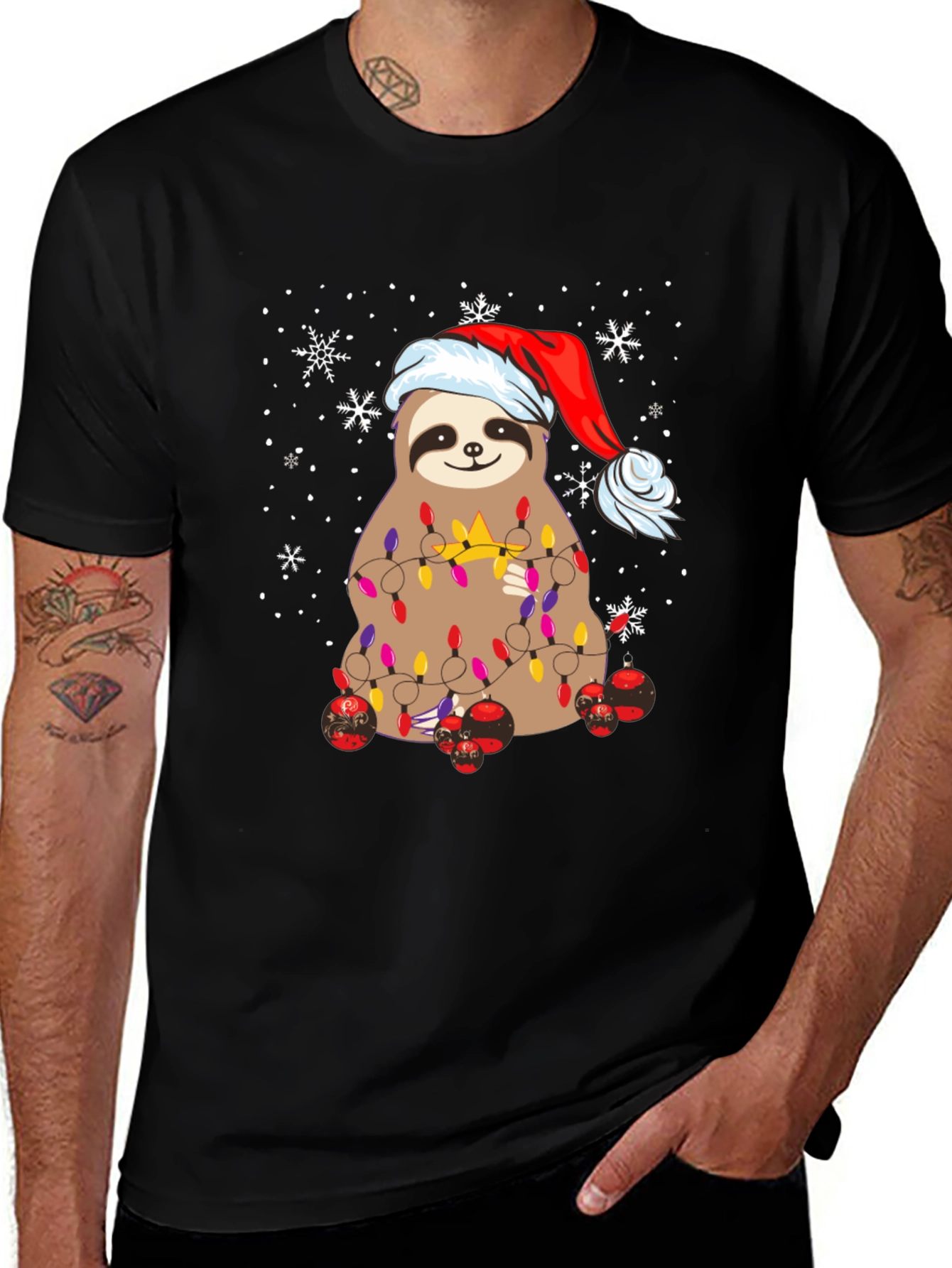 Festive Sloth Christmas T-Shirt