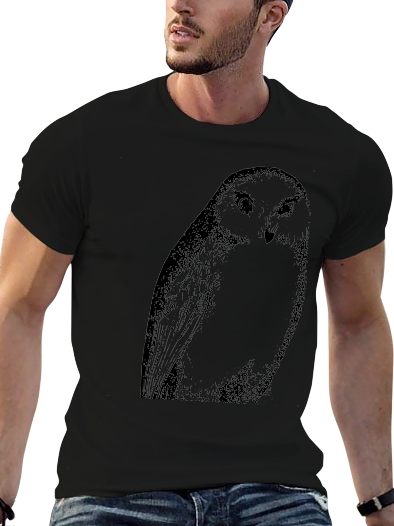 Owl Graphic Black T-Shirt