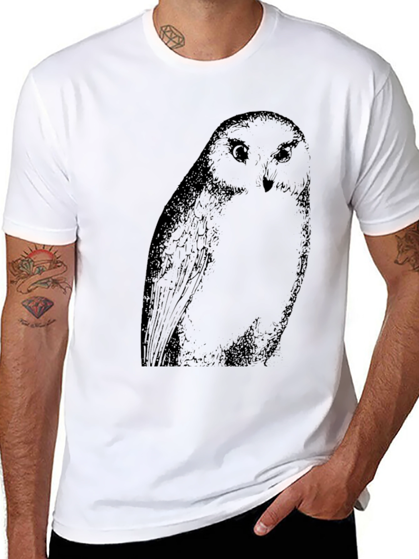 Owl Graphic Black T-Shirt