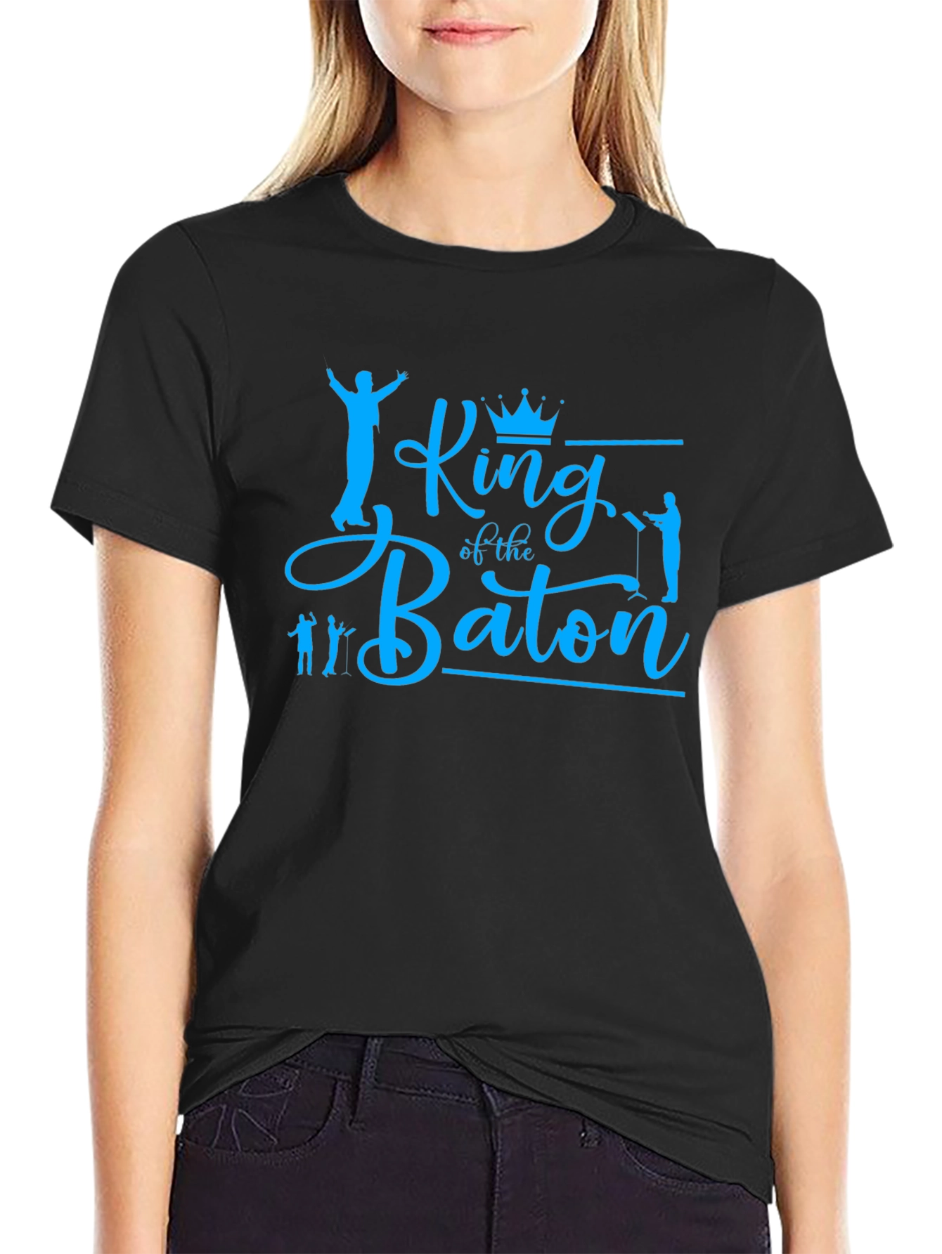 King of the Baton Graphic T-Shirt - Blue Print