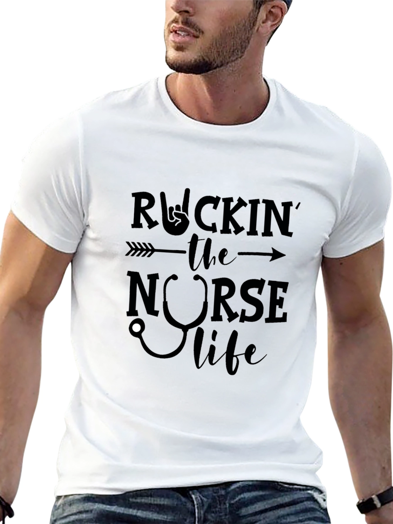Rockin the Nurse Life Graphic T-Shirt
